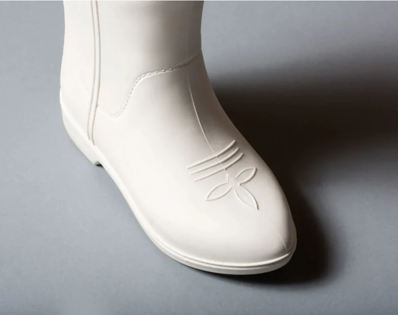 All Weather Rubber Cowboy Boots - Bone White - Image 3