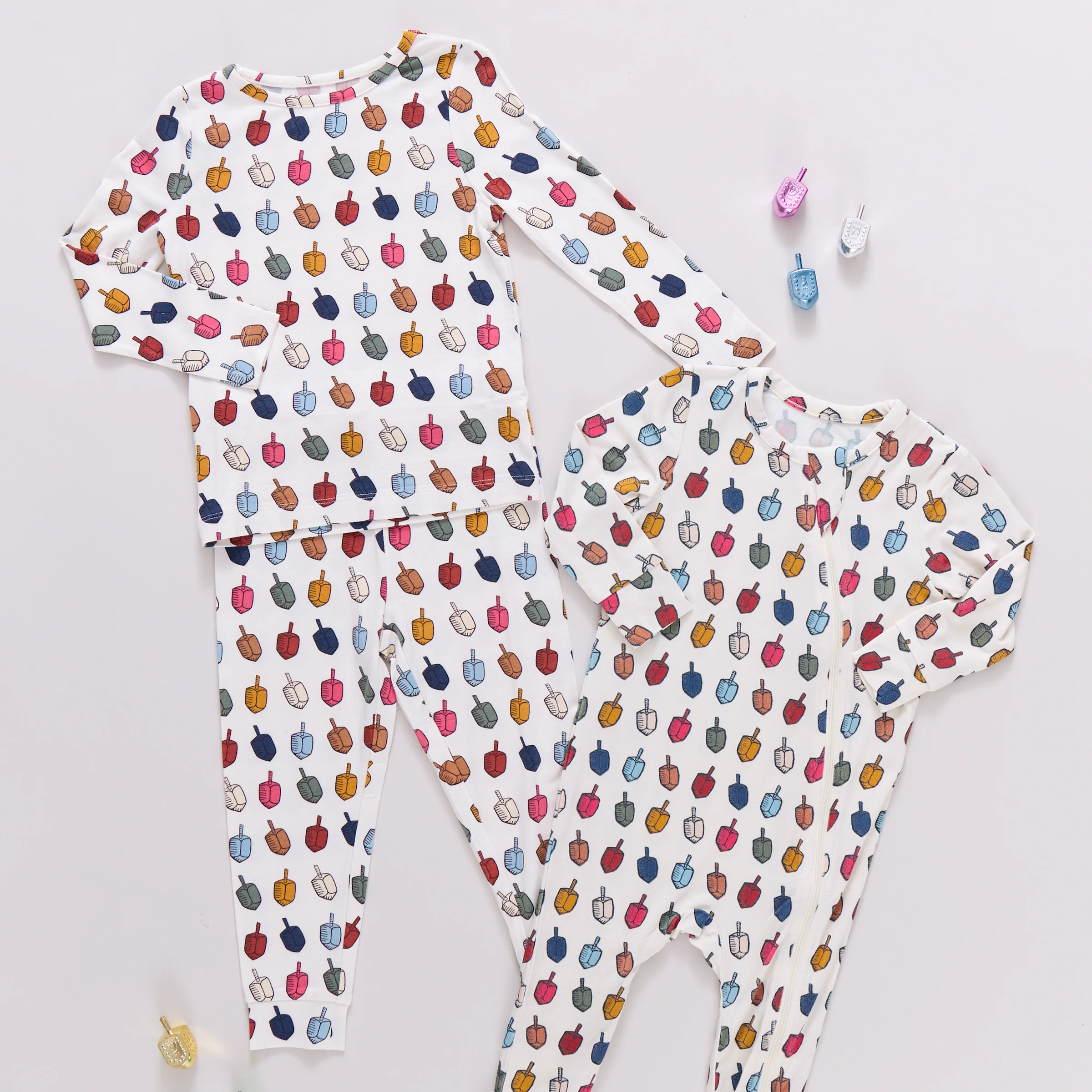 Baby Bamboo Romper - Multi Dreidels - Image 3