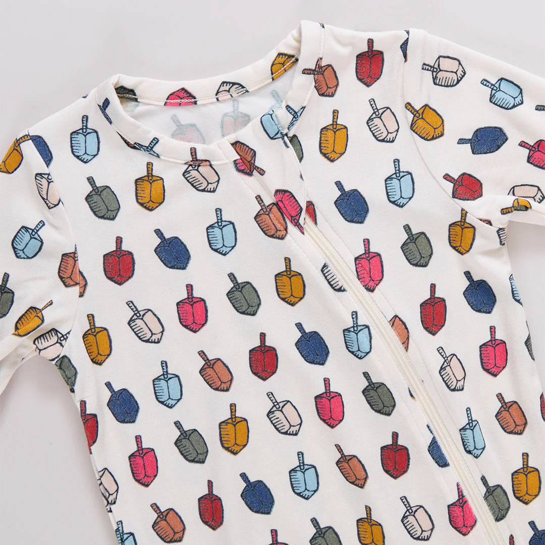 Baby Bamboo Romper - Multi Dreidels - Image 5