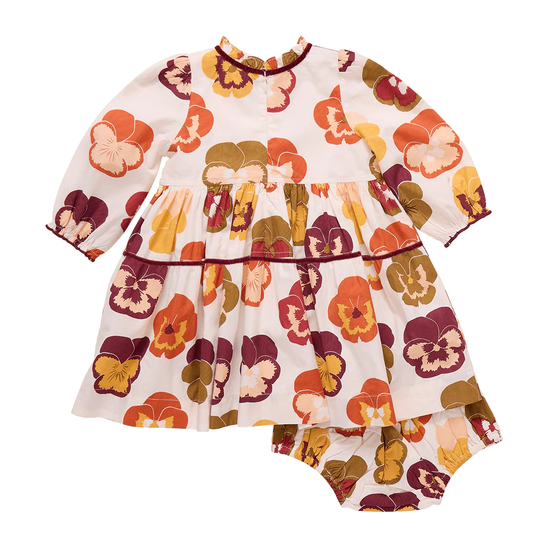 Baby Girls Charlie Dress Set - Autumn Pansies - Image 5