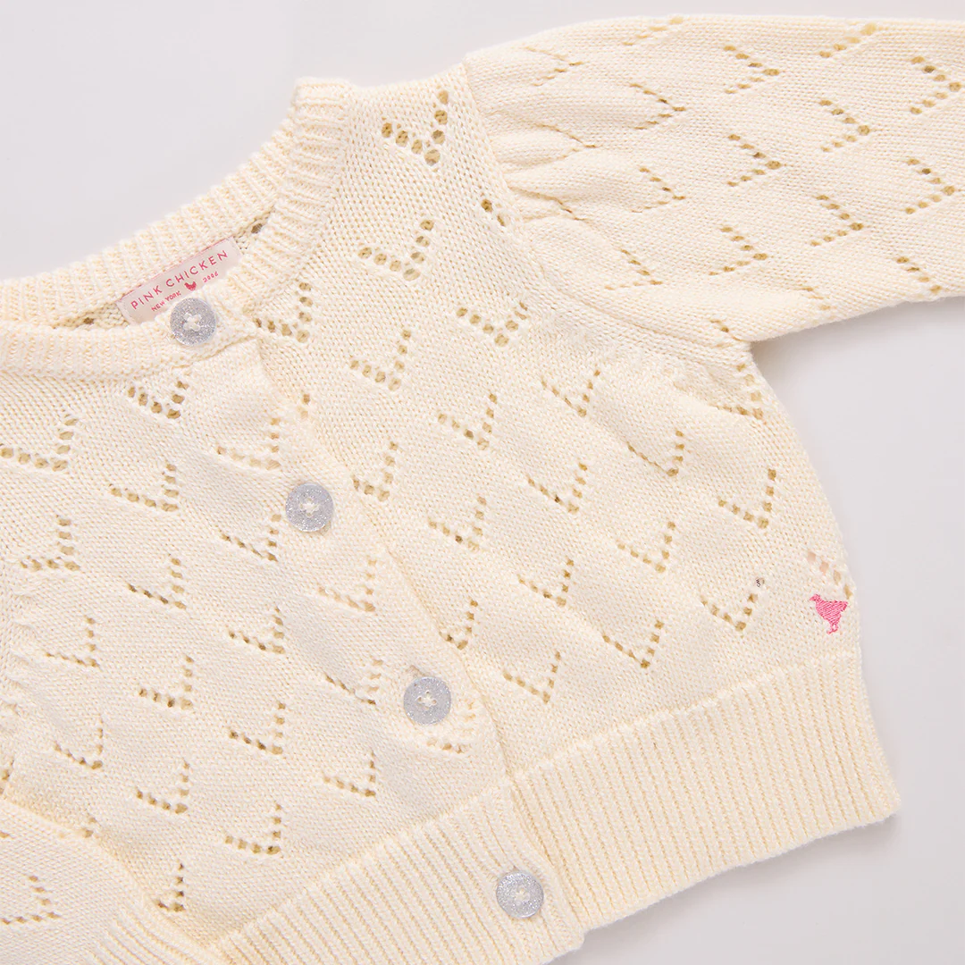 Baby Girls Connie Sweater - Ivory - Image 3