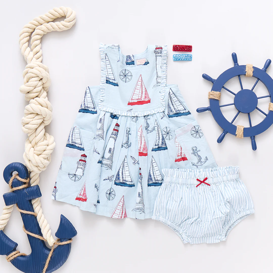 Baby Girls Courtina Dress Set - Nautical Adventure - Image 3