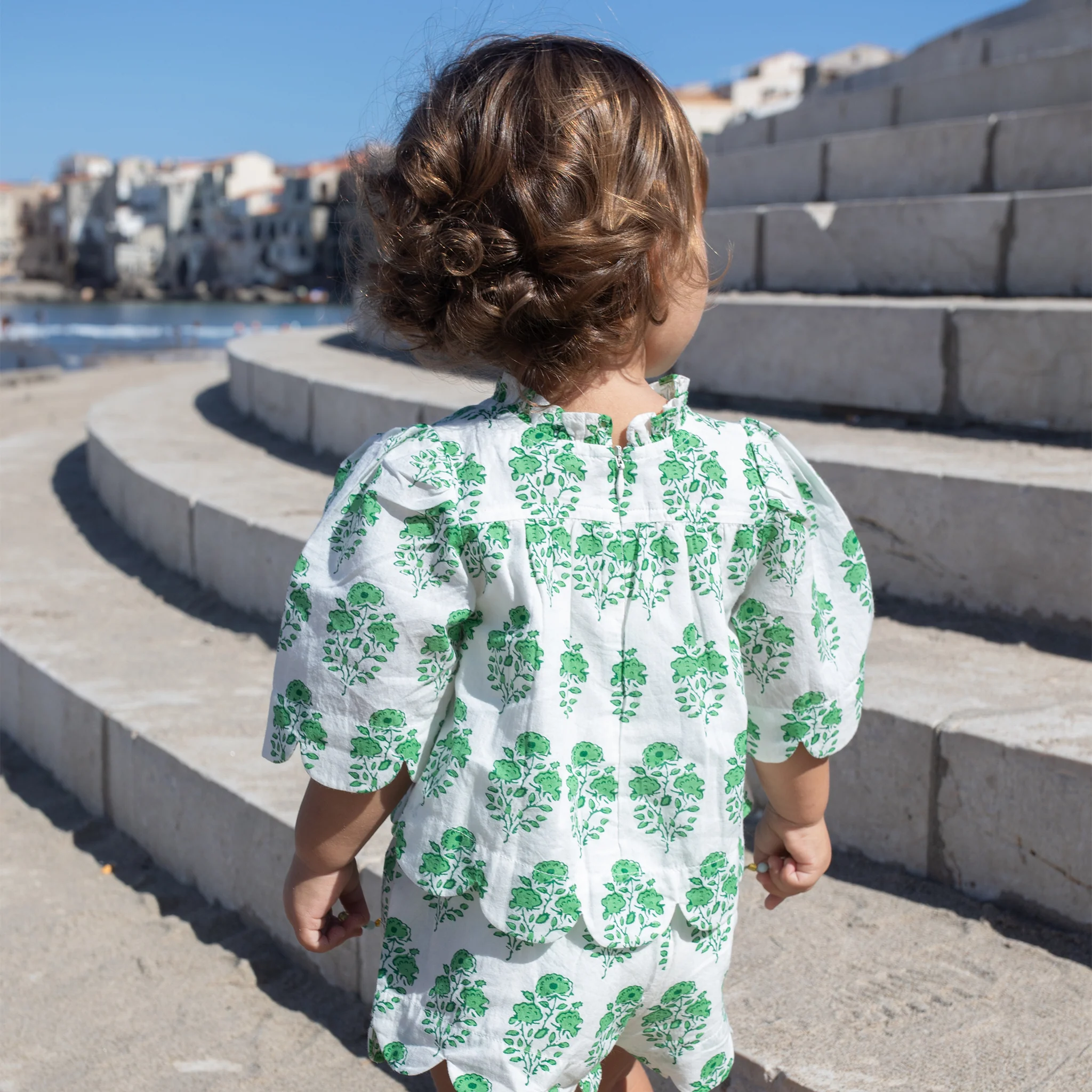 Baby Girls Misha Scallop 2-Piece Set - Green Strawflower - Image 4