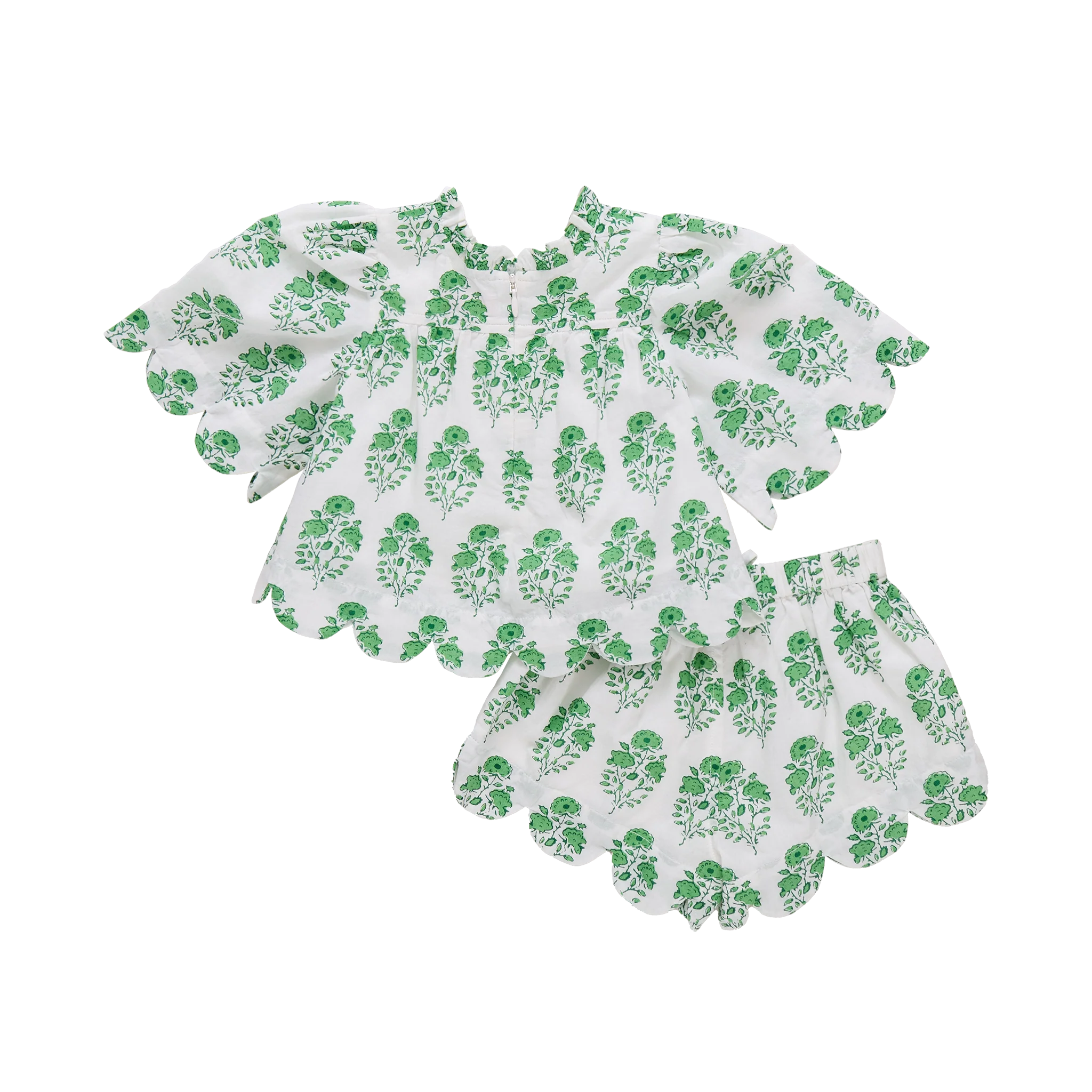 Baby Girls Misha Scallop 2-Piece Set - Green Strawflower - Image 5