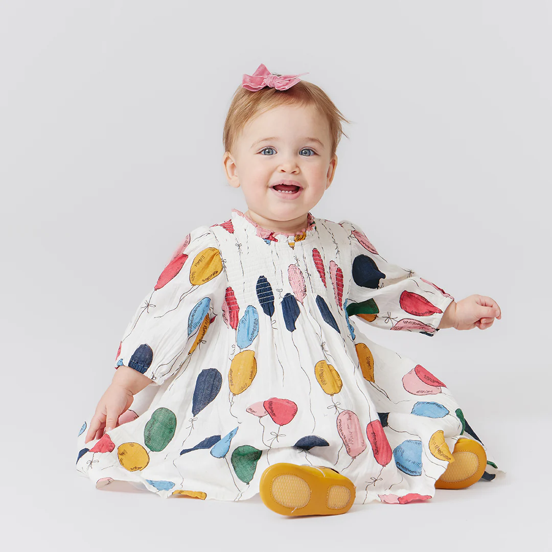 Baby Girls Stevie Puff Sleeve Dress Set - Balloon Bunches - Image 2