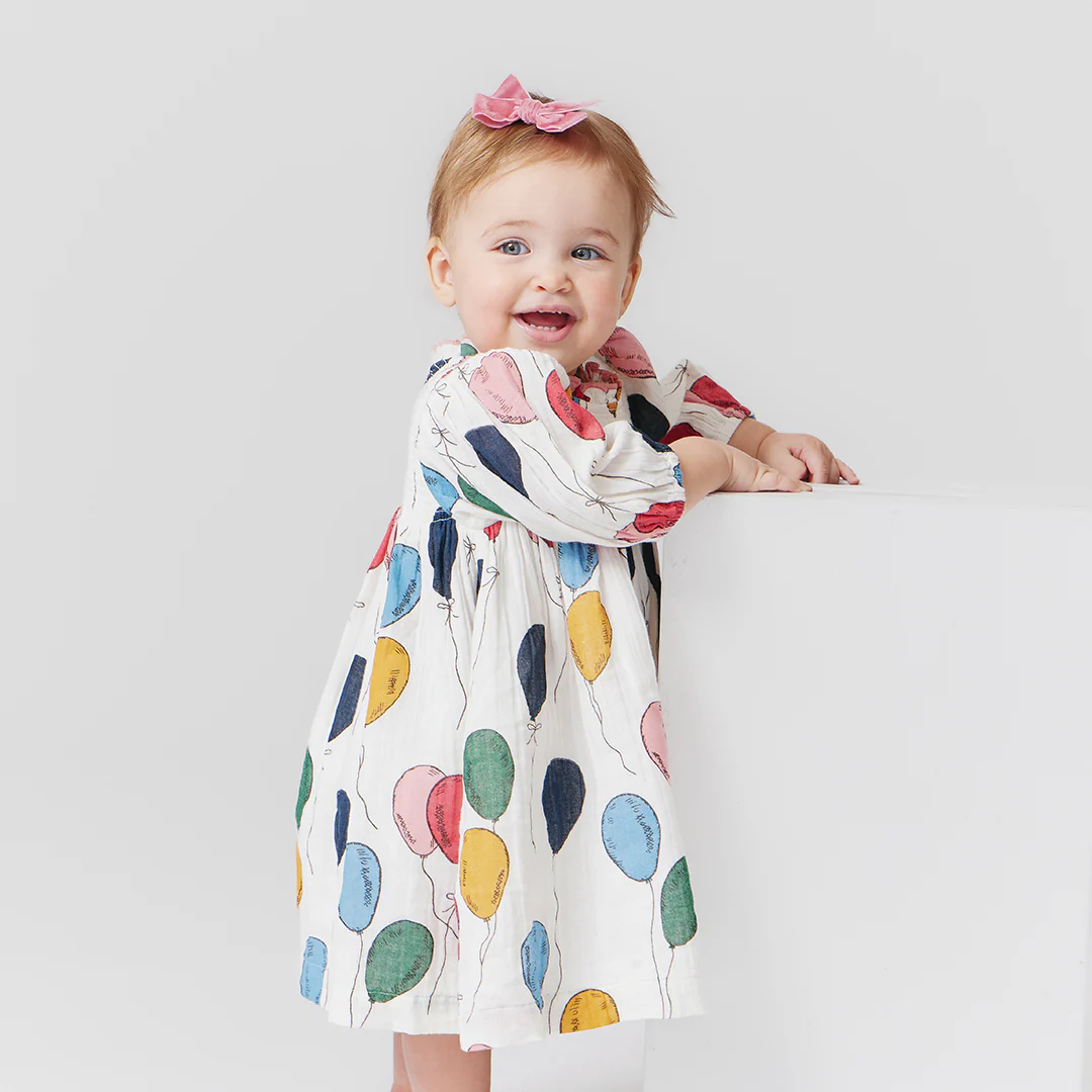 Baby Girls Stevie Puff Sleeve Dress Set - Balloon Bunches - Image 4