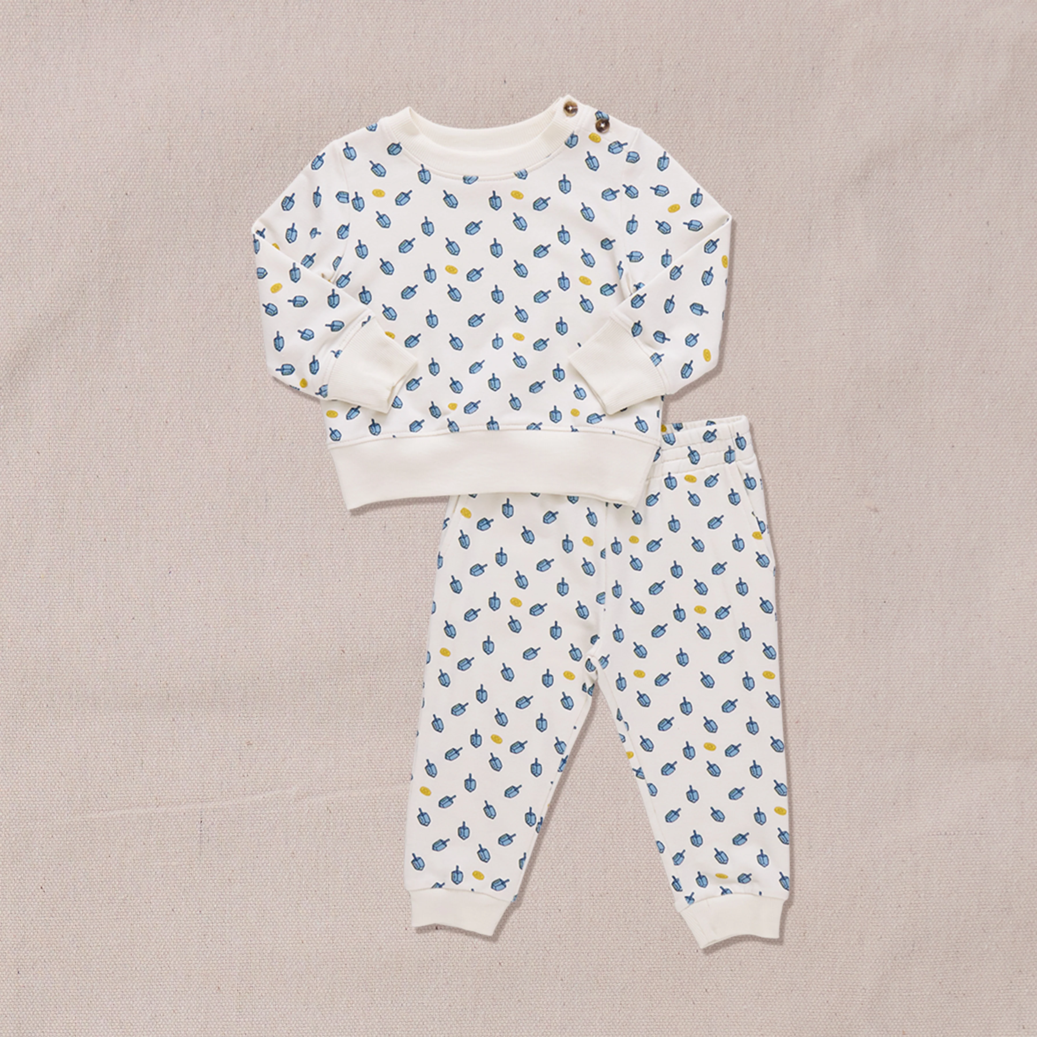 Baby Jax Jogger Set - Tossed Dreidels