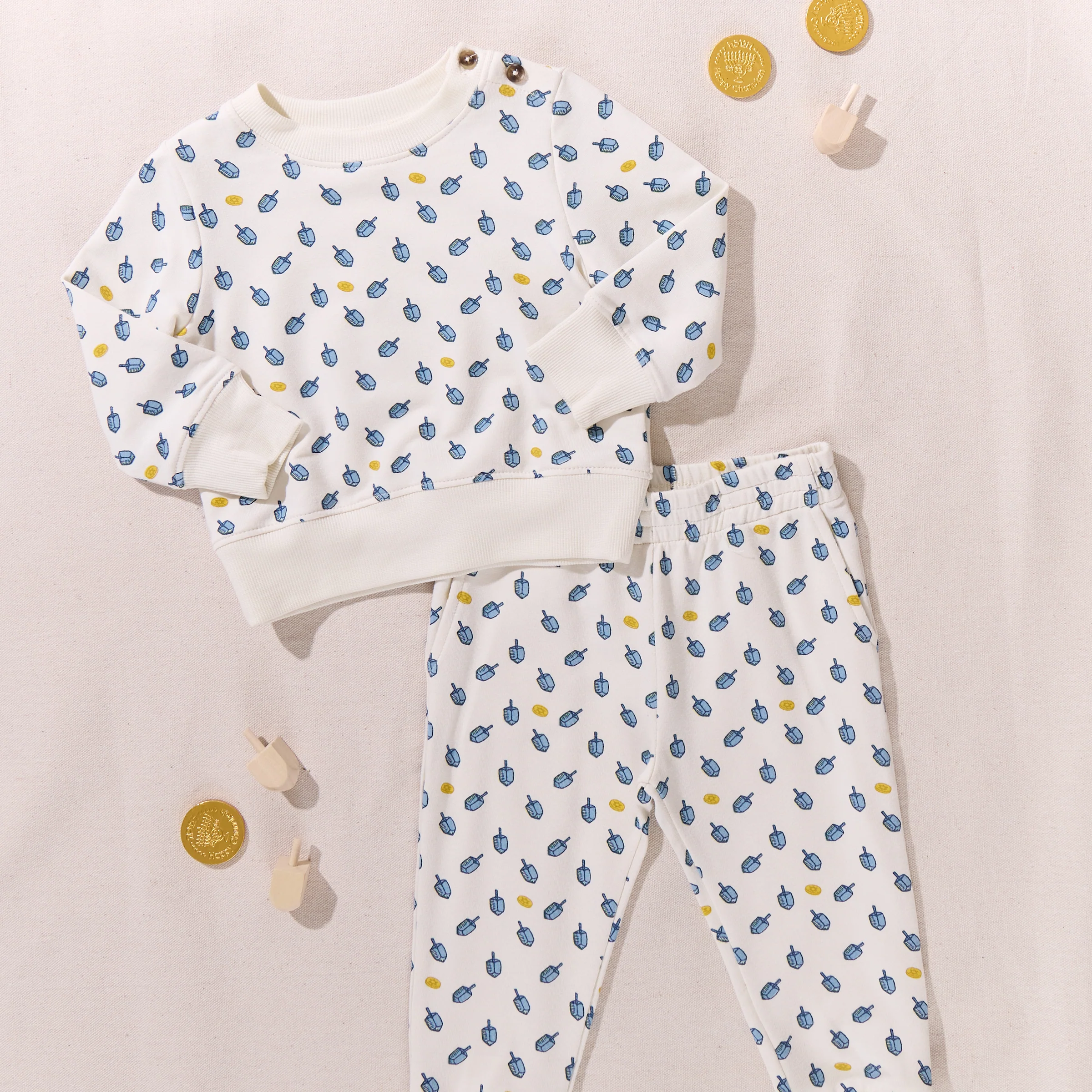 Baby Jax Jogger Set - Tossed Dreidels - Image 4