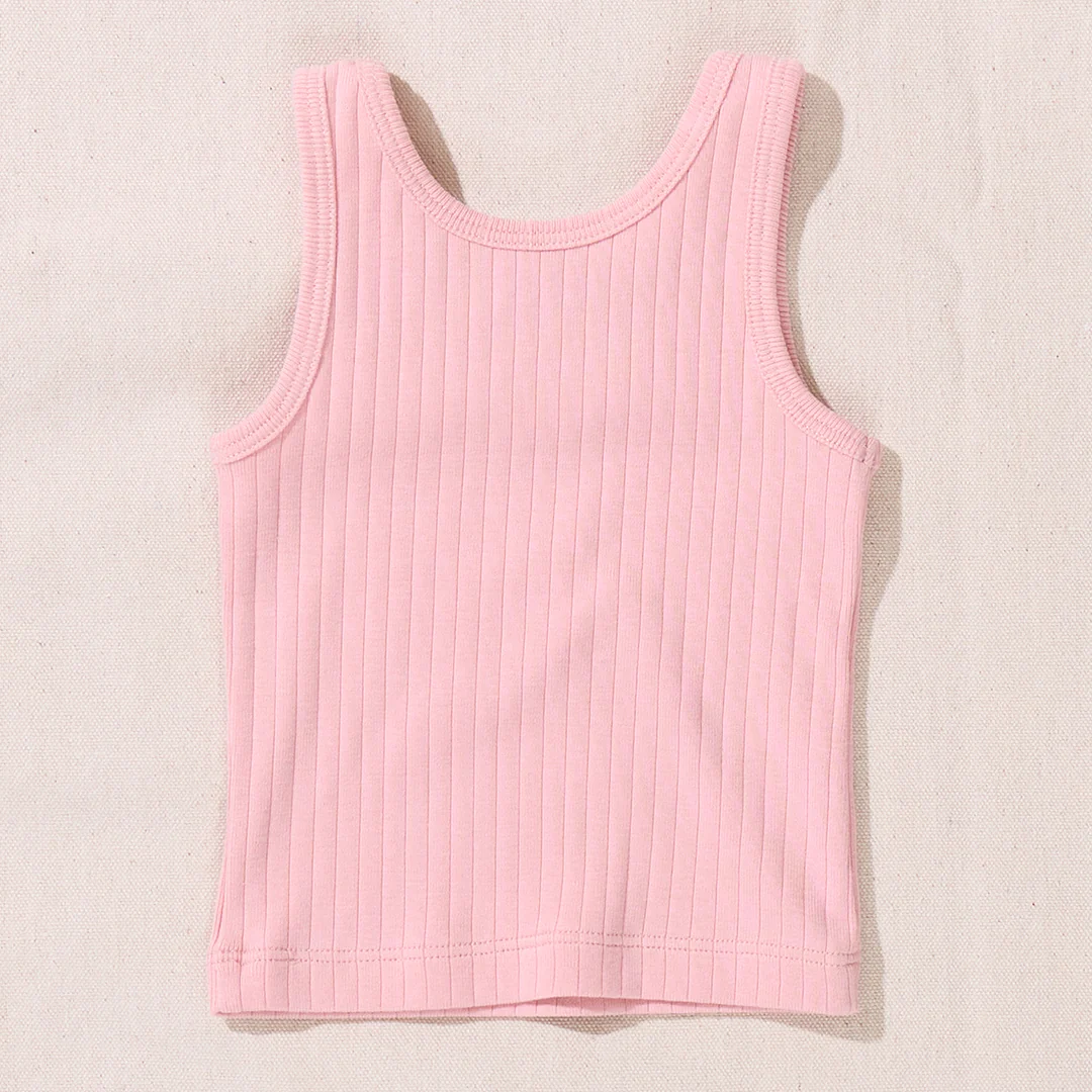 Baby Joy Rib Tank - Powder Pink - Image 4