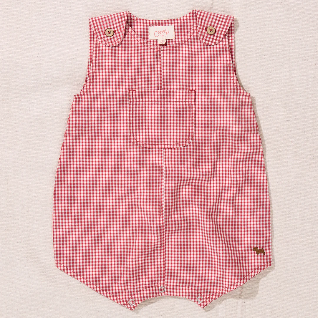 Baby Picnic Romper - Red Gingham