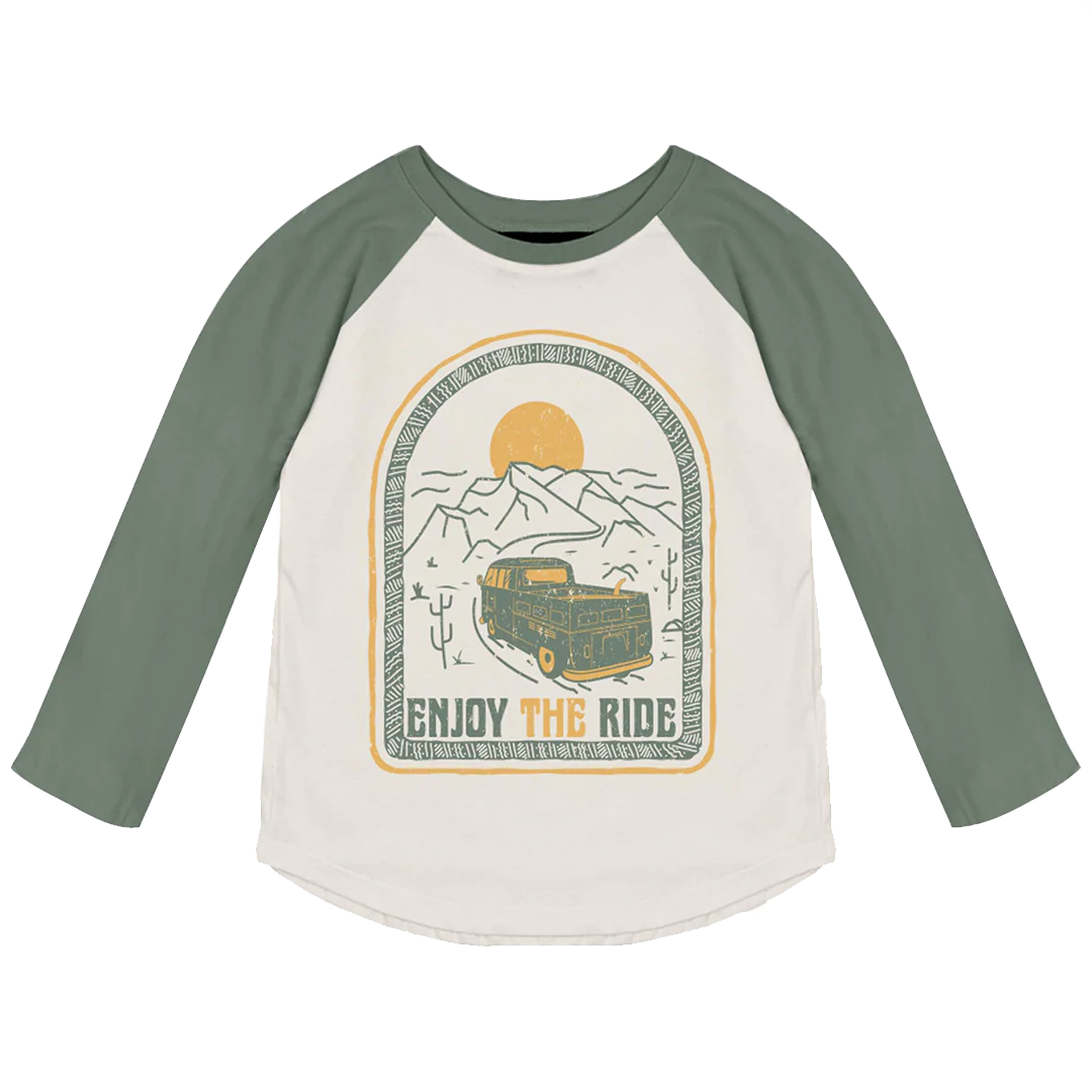 Enjoy The Ride Raglan Tee - Forest