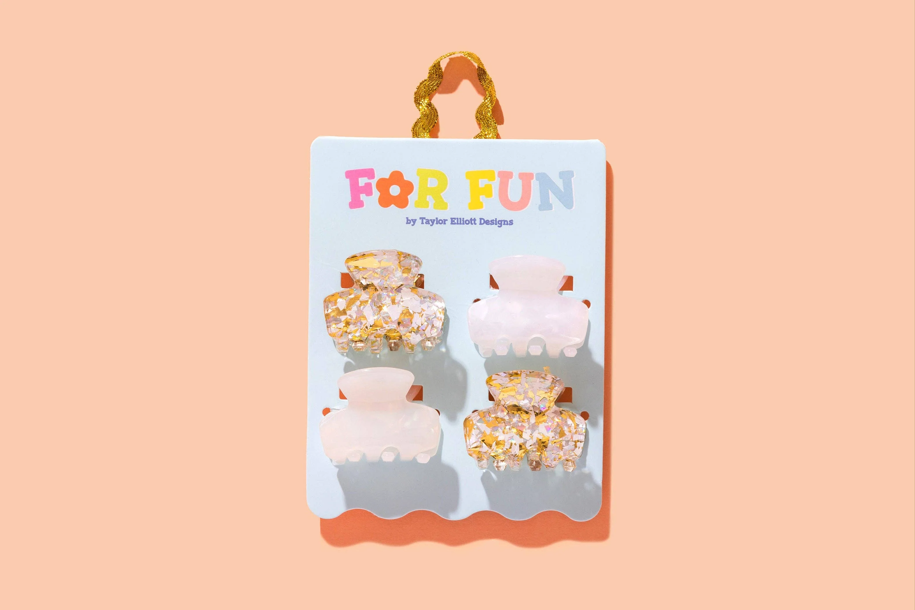 FOR FUN Mini Claw Hair Clip Set - Asst Pearl