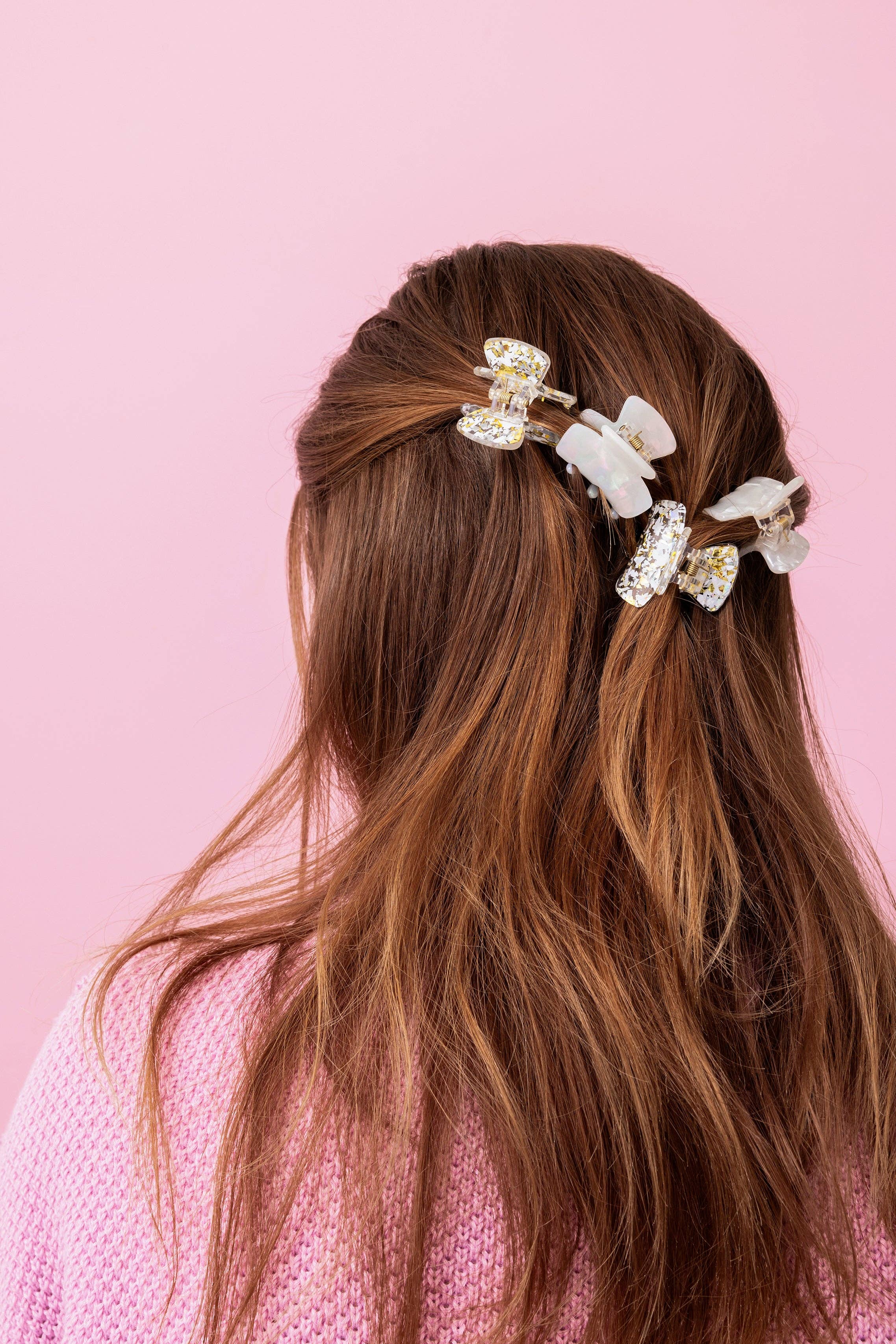 FOR FUN Mini Claw Hair Clip Set - Asst Pearl - Image 2