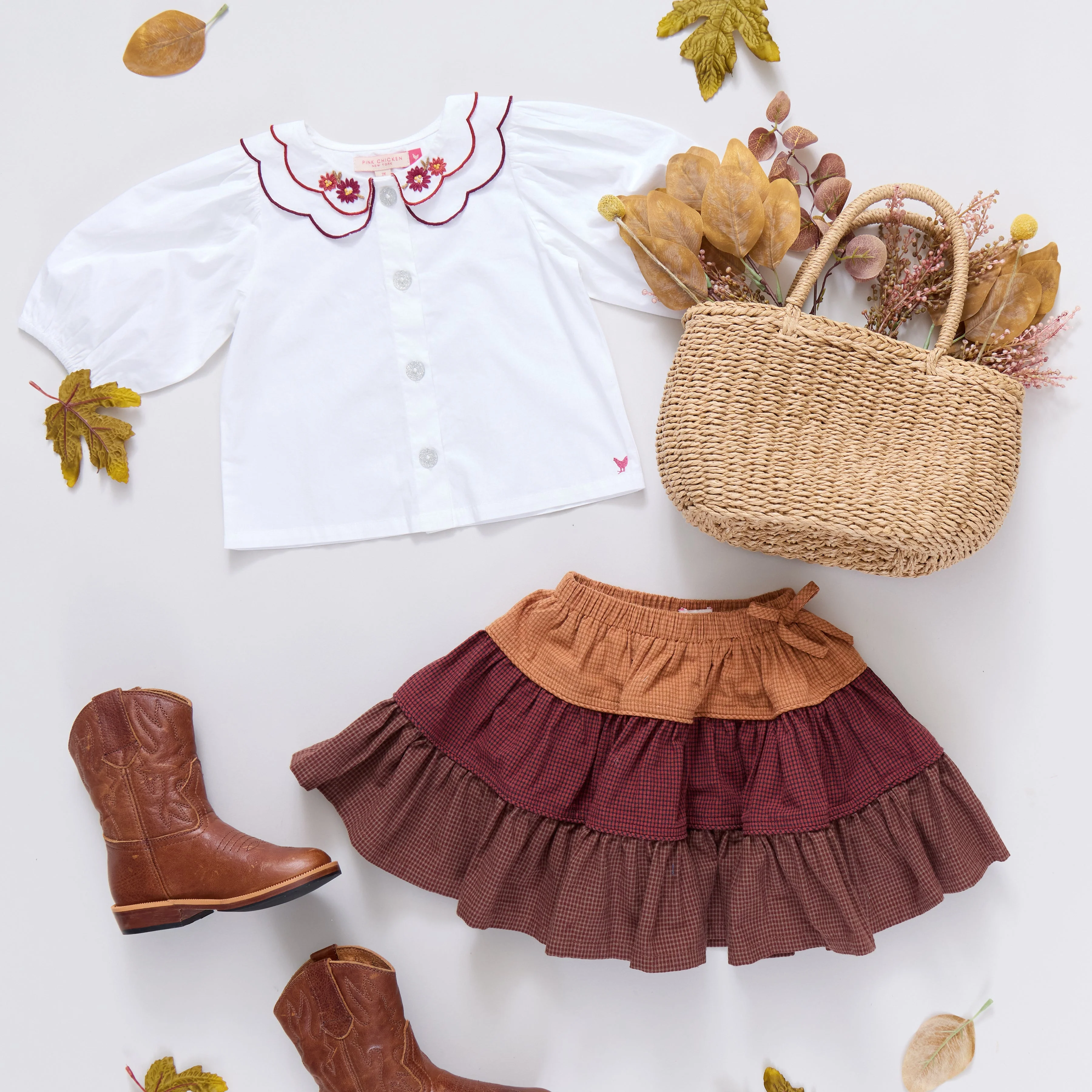 Girls Allie Skirt - Mixed Checks - Image 3
