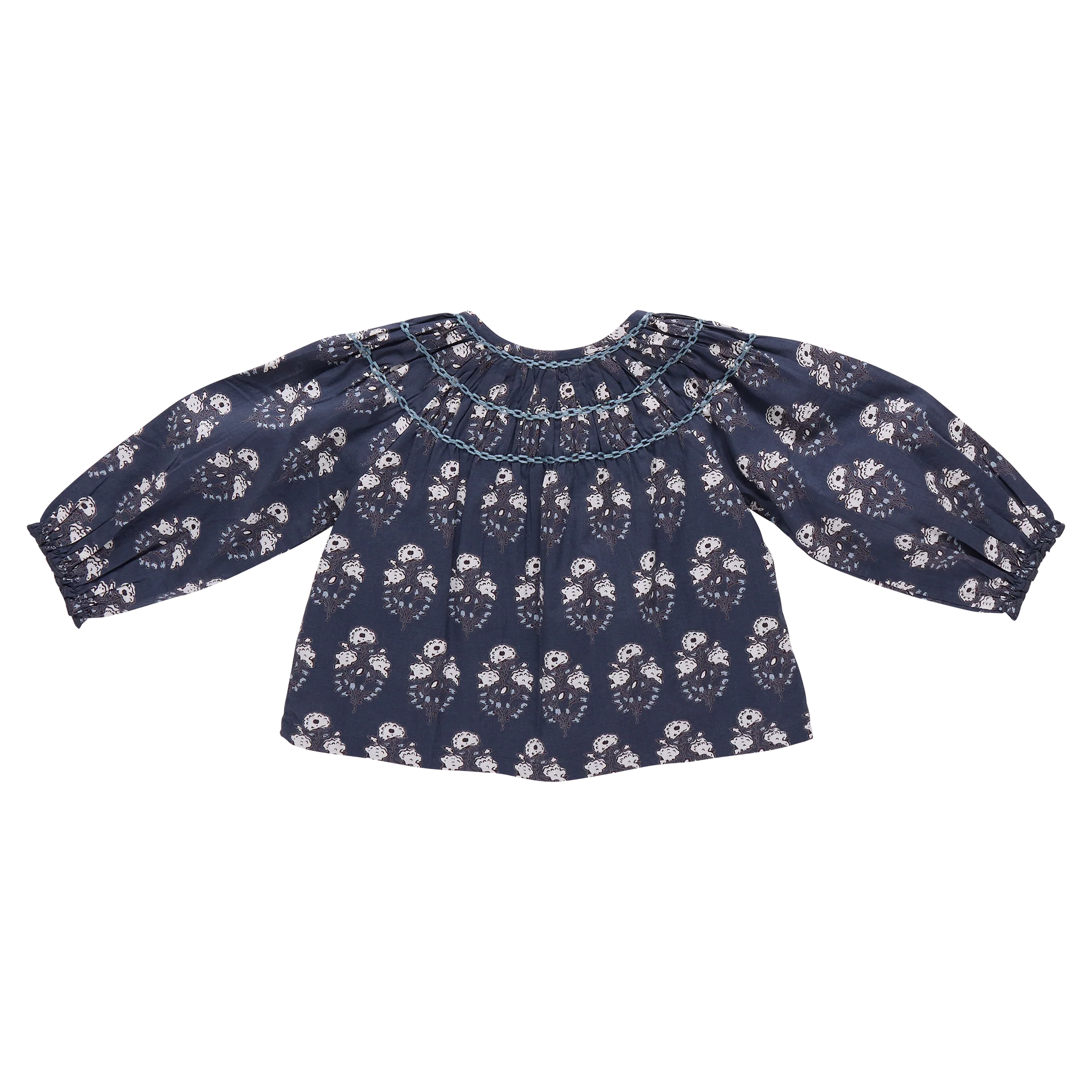 Girls Ava Top - Navy Strawflower - Image 6