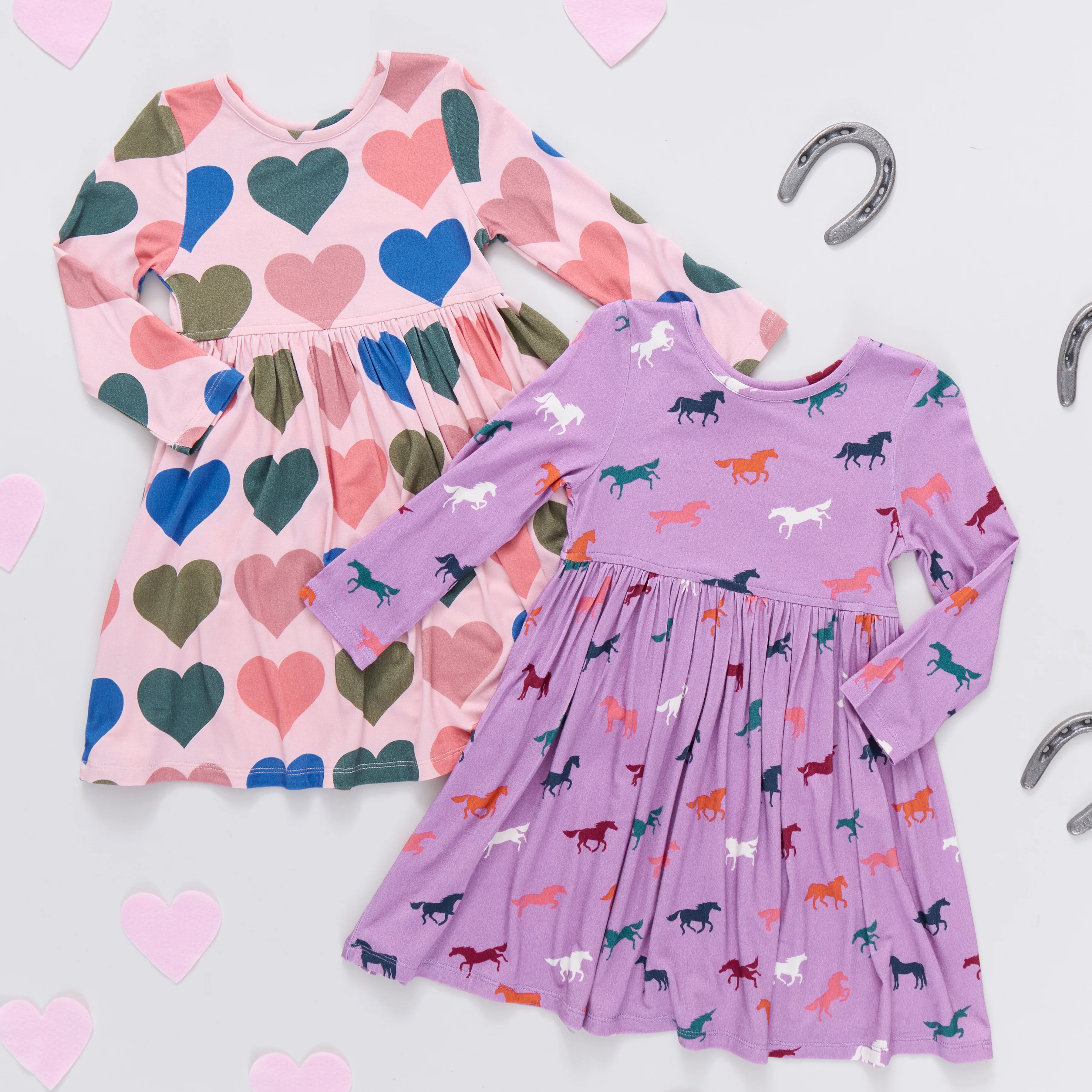 Girls Bamboo Steph Dress - Pink Oversized Hearts - Image 2