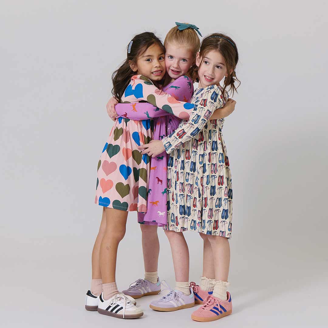 Girls Bamboo Steph Dress - Pink Oversized Hearts - Image 3
