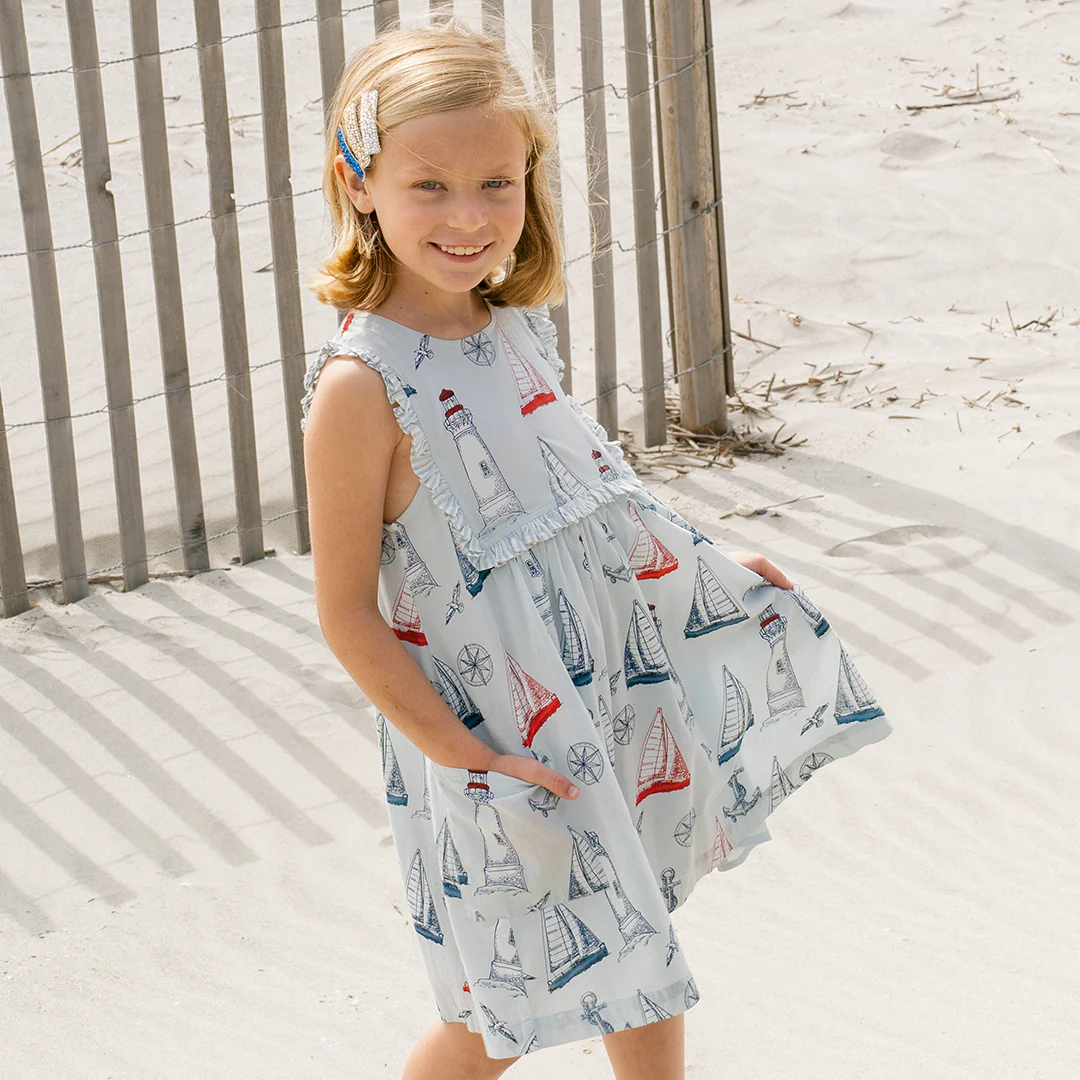 Girls Courtina Dress - Nautical Adventure - Image 2