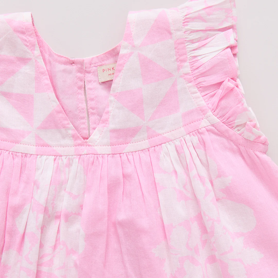 Girls Courtney Dress - Pink Bouquet Floral - Image 3
