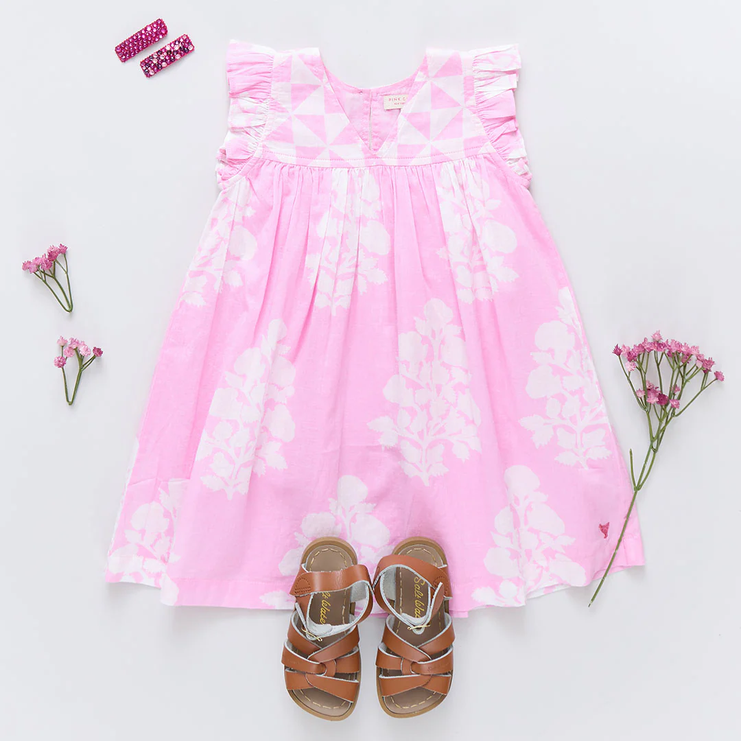 Girls Courtney Dress - Pink Bouquet Floral - Image 5