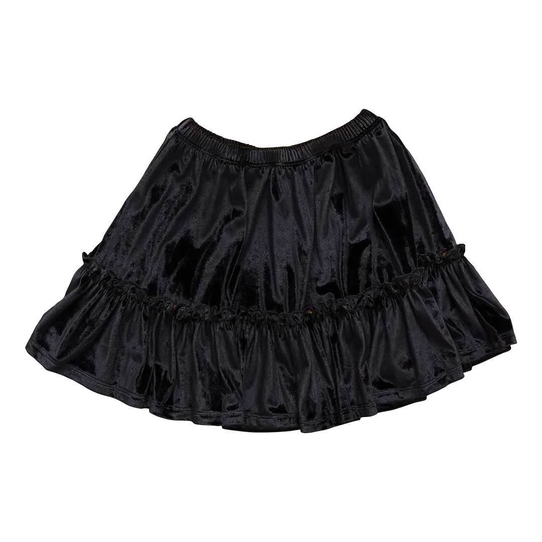 Girls Delaney Skirt - Black Velour
