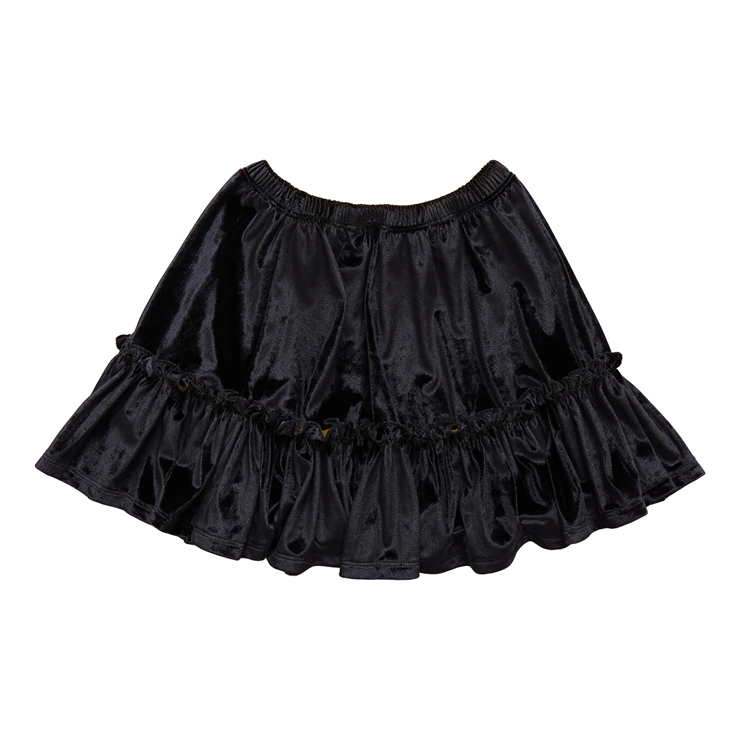Girls Delaney Skirt - Black Velour - Image 6