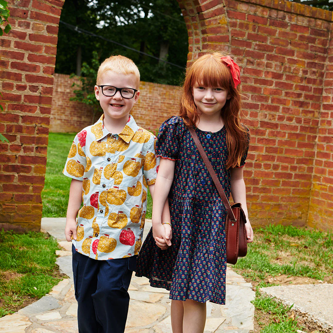 Girls Elizabeth Dress - Navy Carnation - Image 3