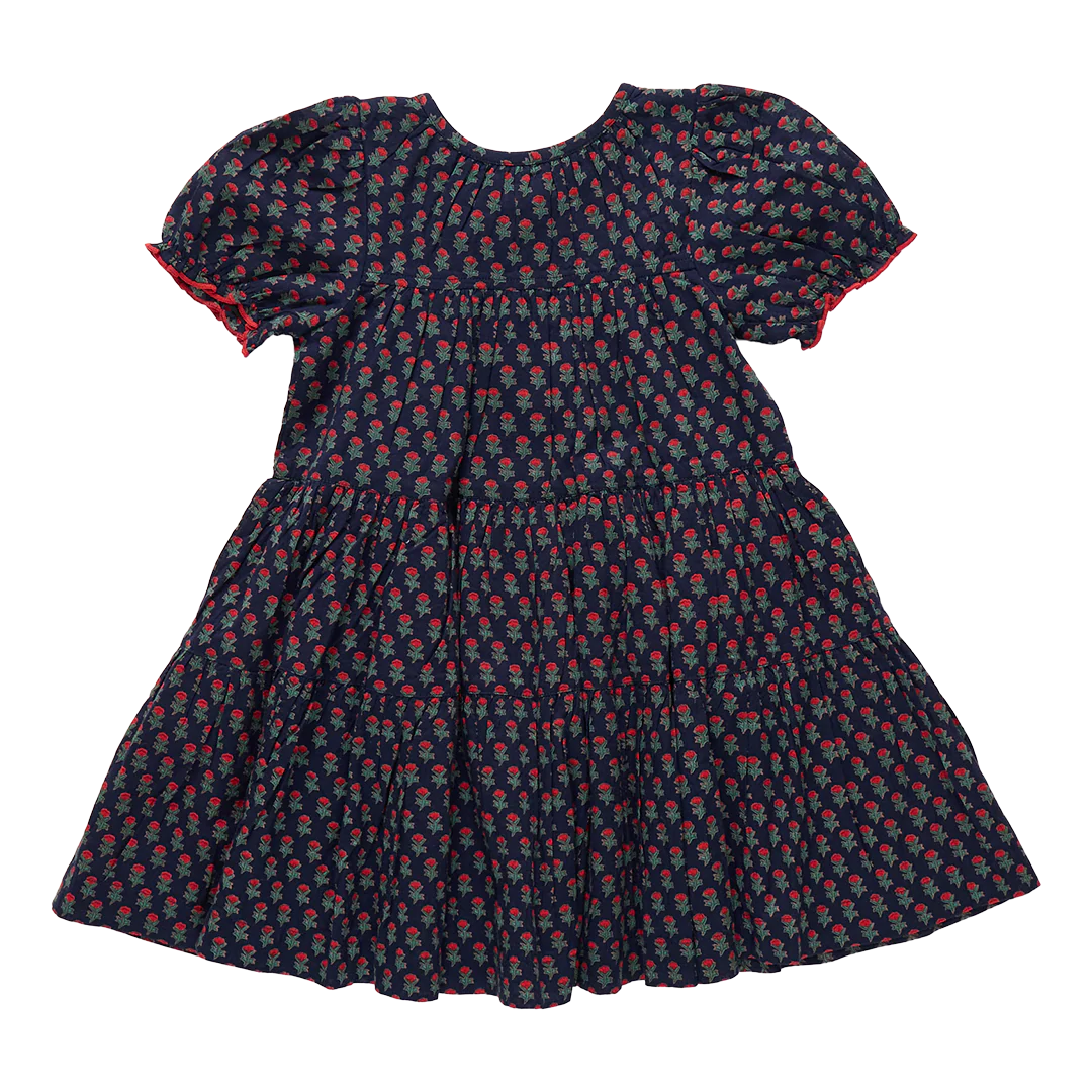 Girls Elizabeth Dress - Navy Carnation - Image 7