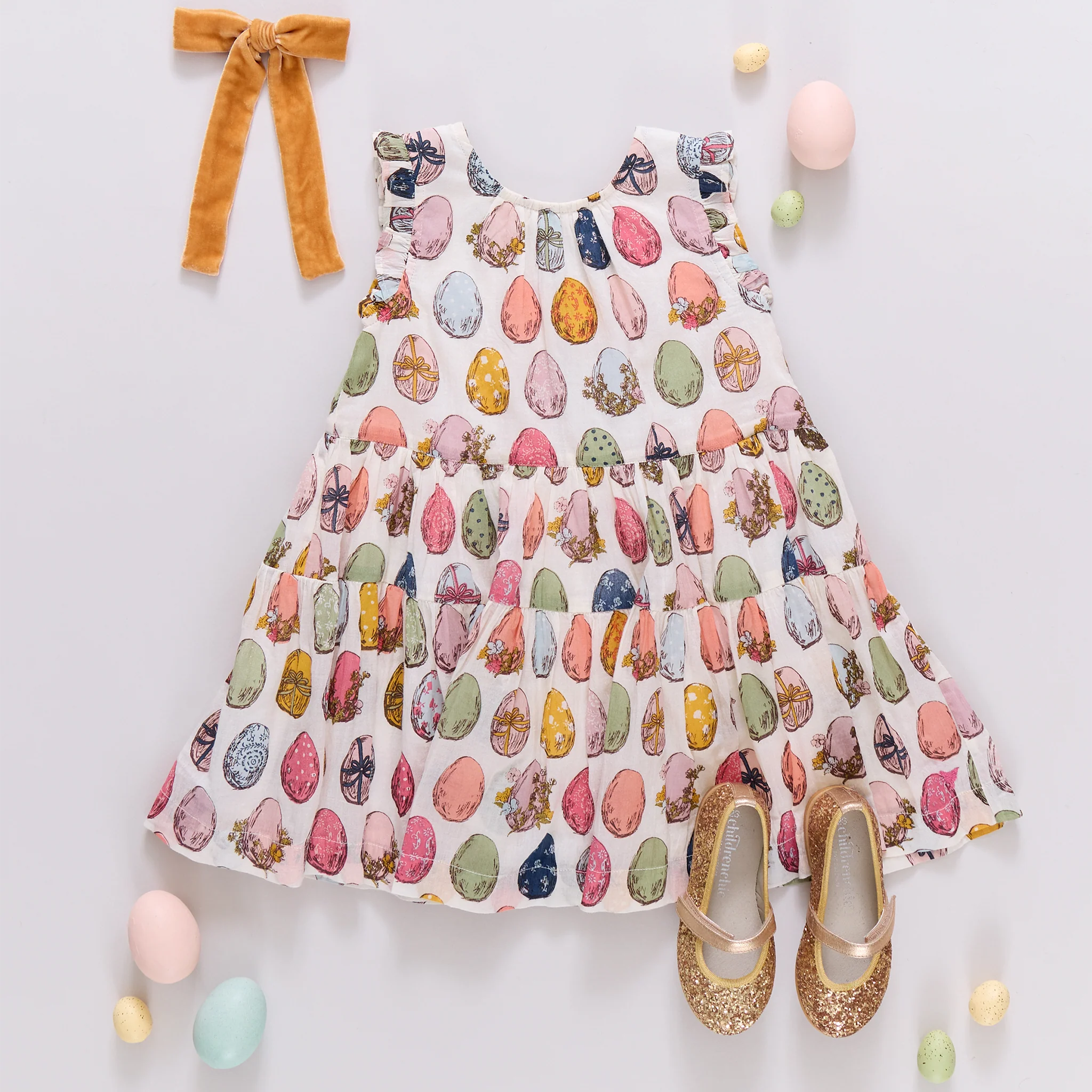 Girls Eloise Ruffle Dress - Multi Eggs - Image 6