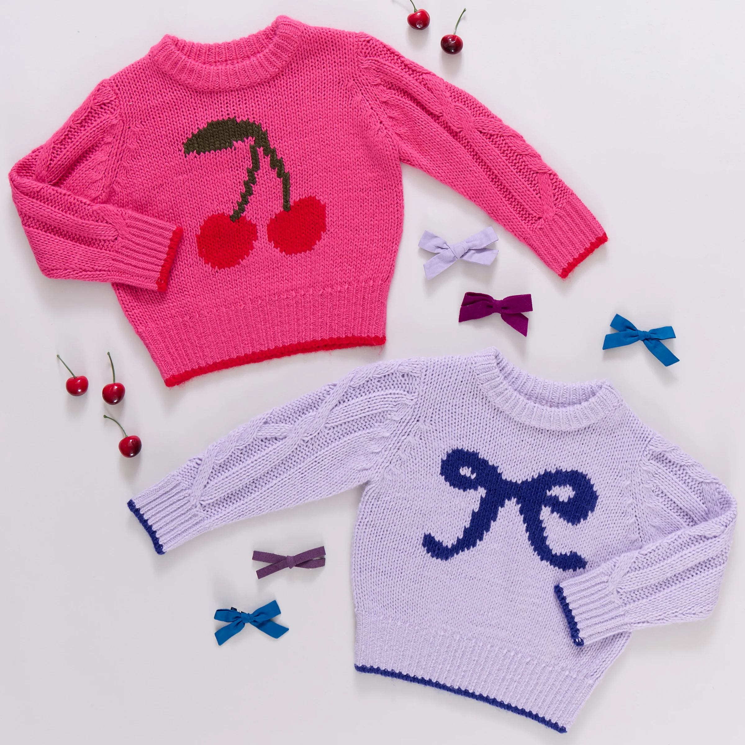 Girls Haven Sweater - Cherries - Image 3