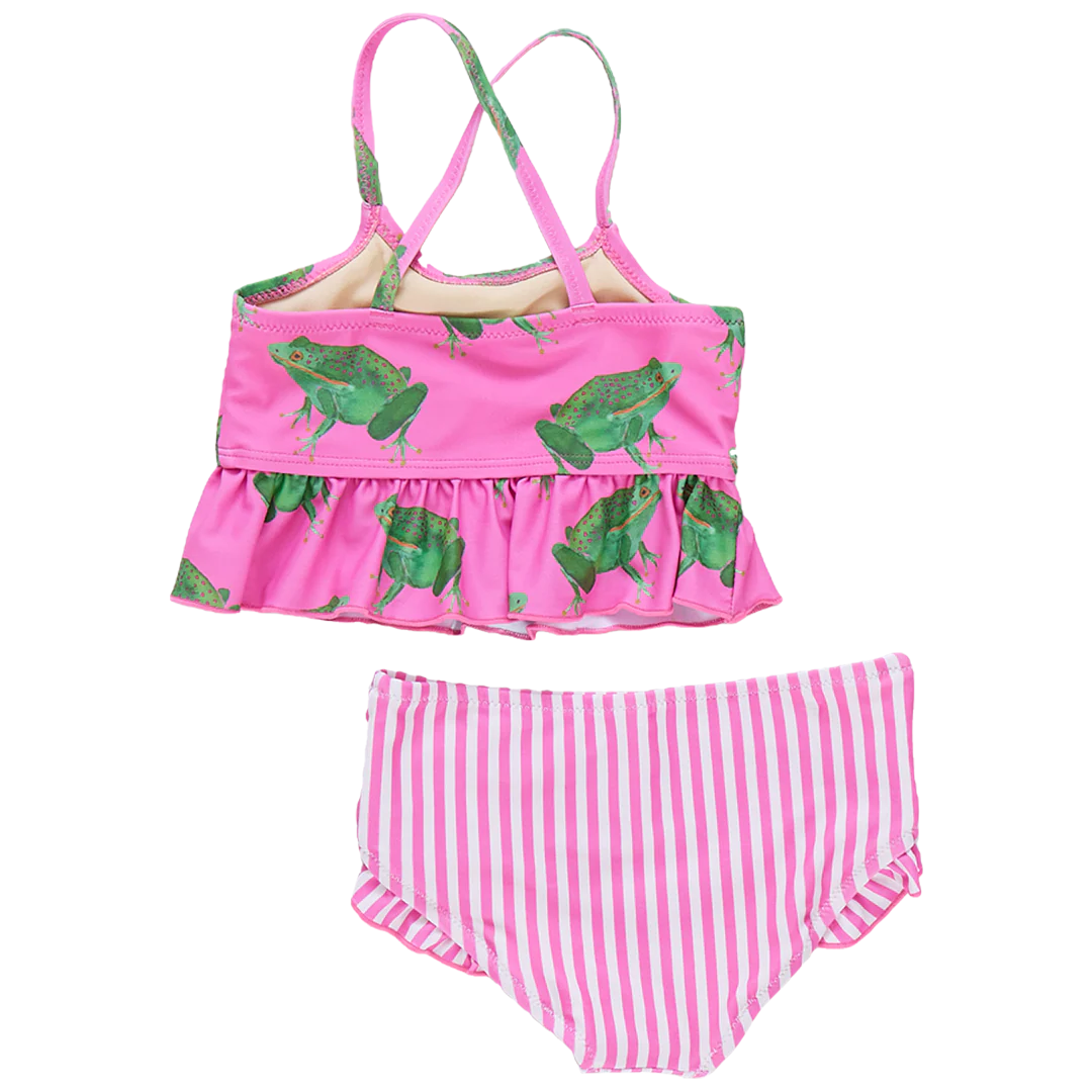 Girls Joy Tankini - Magenta Pink Frogs - Image 5
