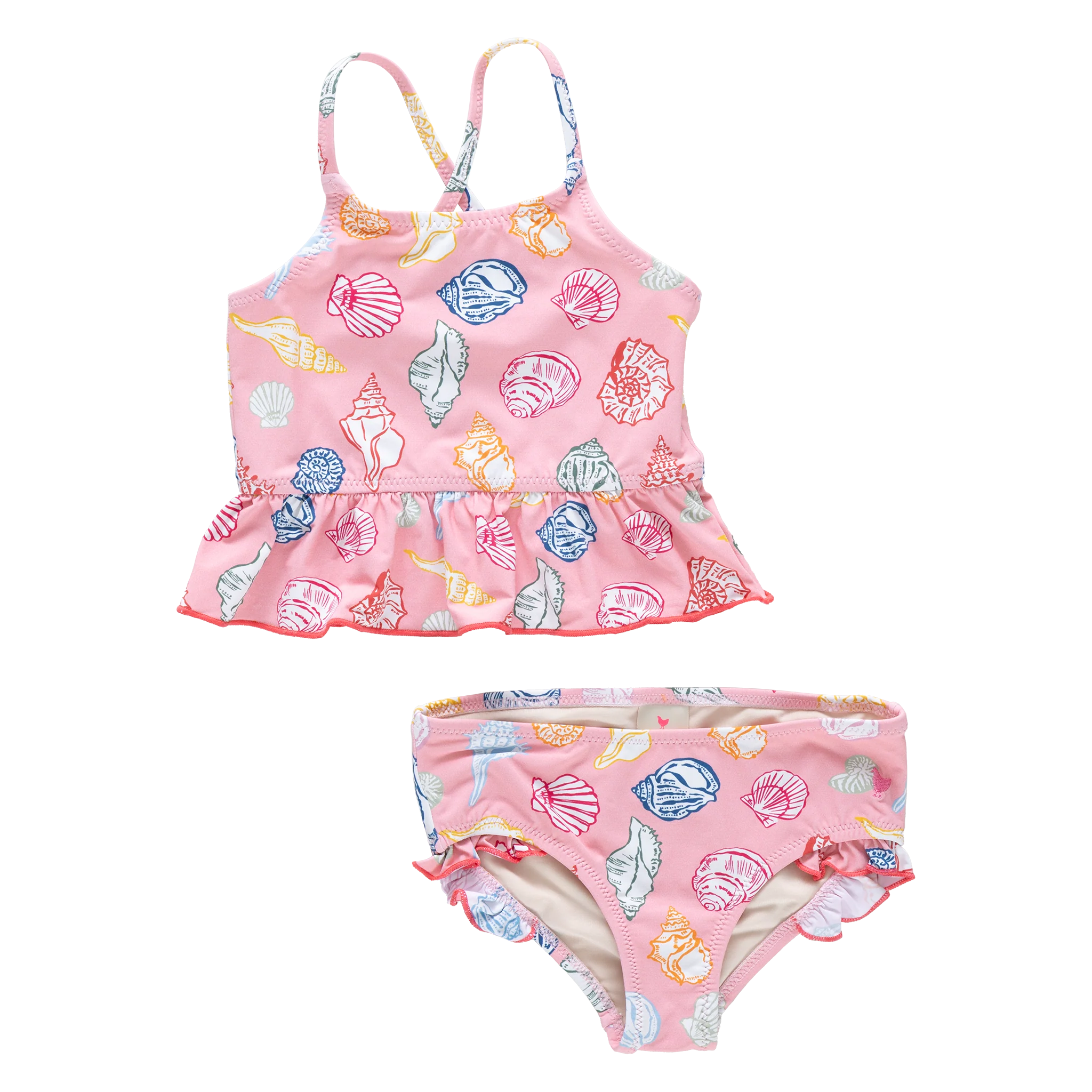 Girls Joy Tankini - Pink Seashells