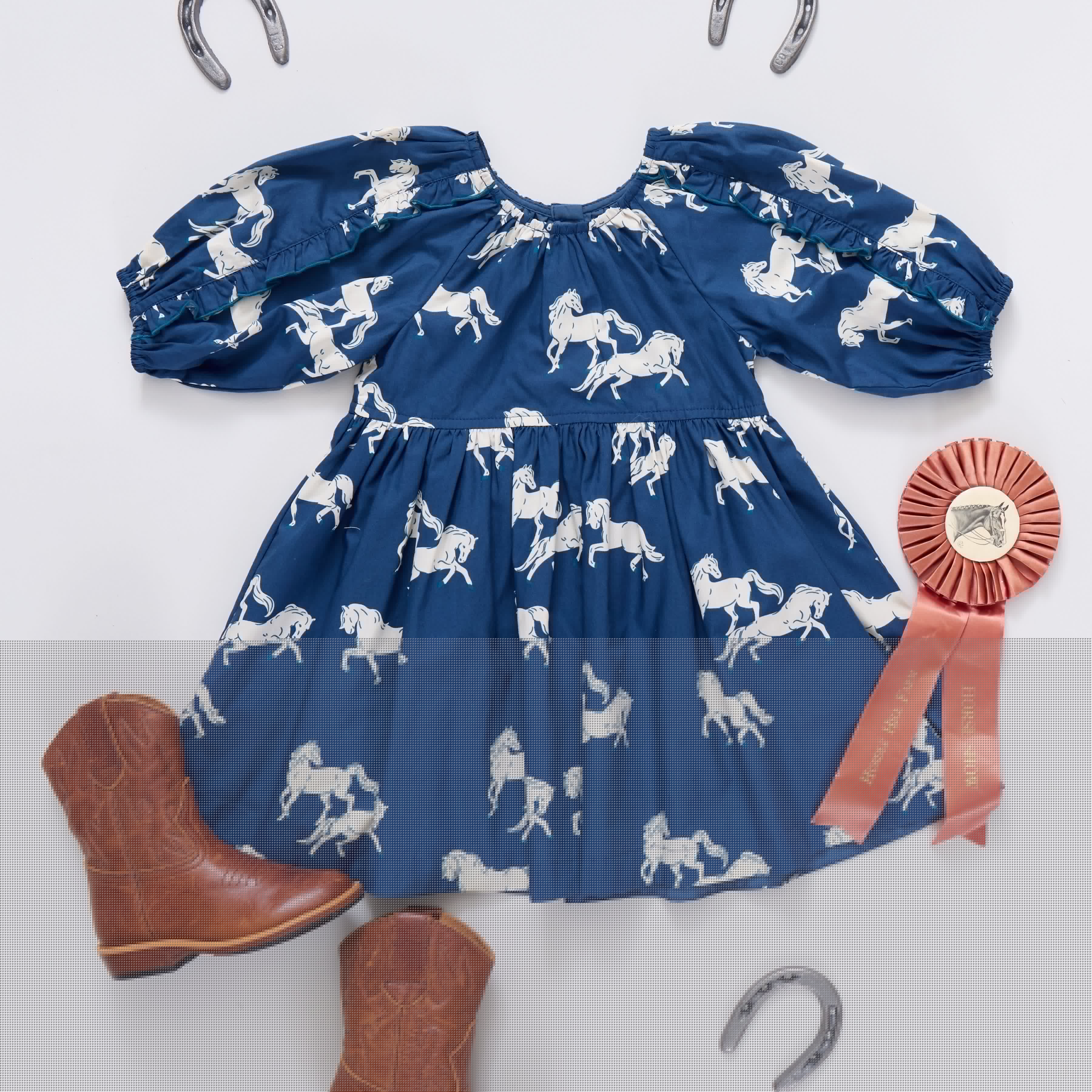 Girls Katya Dress - Wild Horses - Image 5