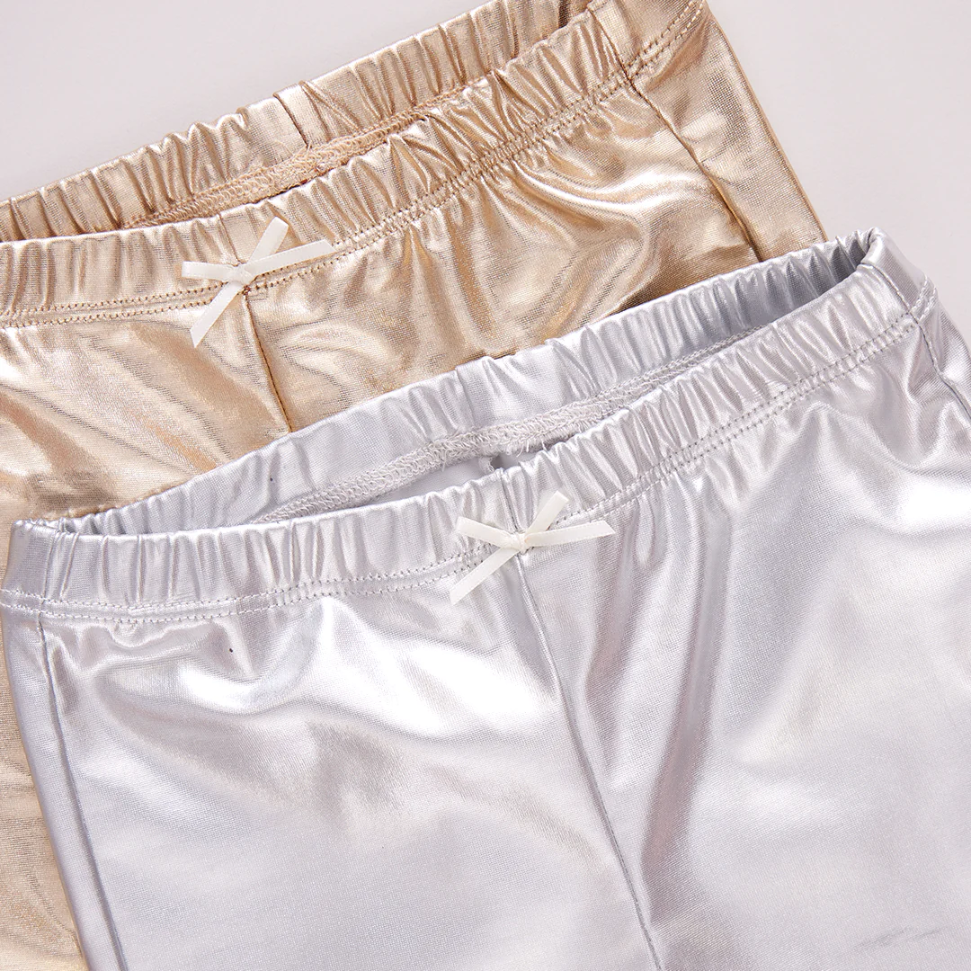 Girls Lame Legging - Silver - Image 3