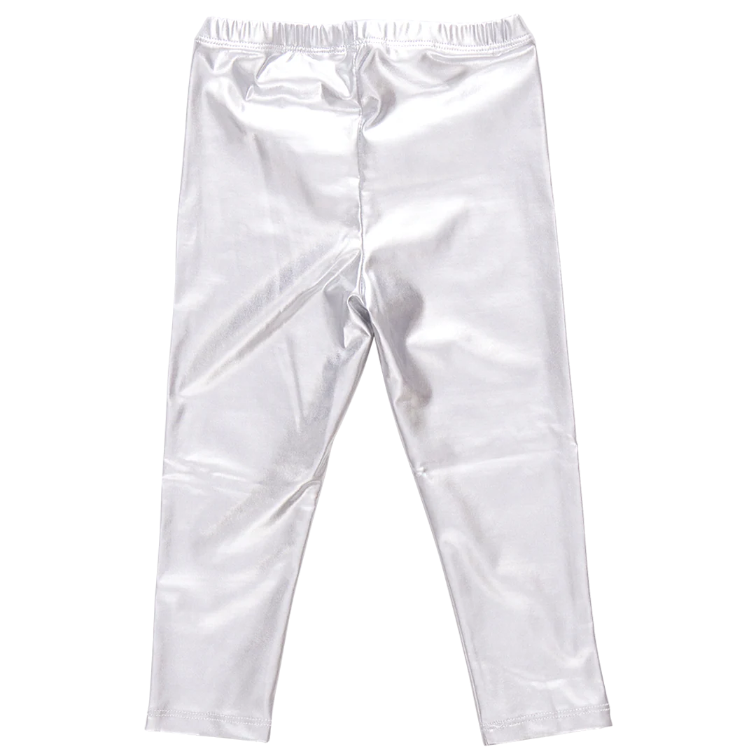Girls Lame Legging - Silver - Image 4