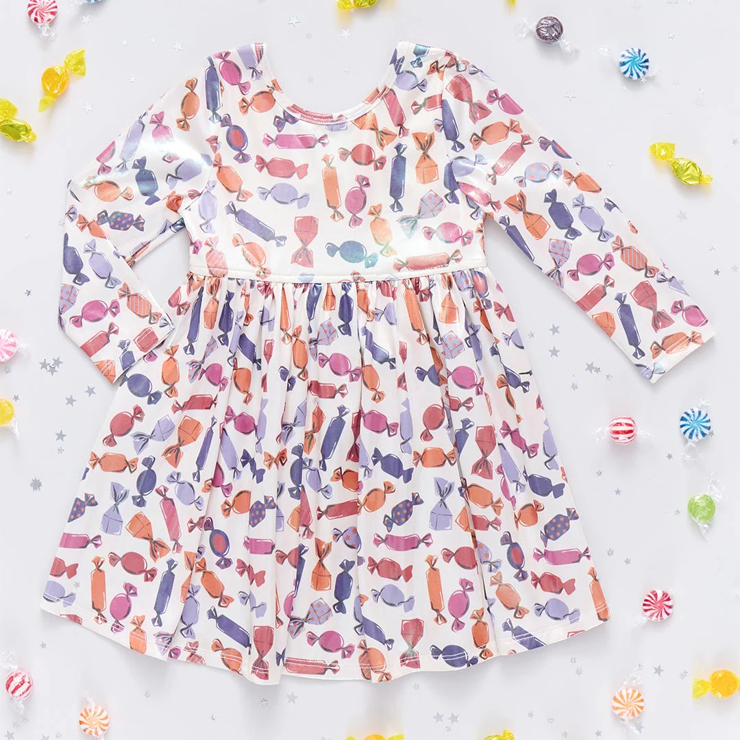 Girls Lame Steph Dress - Halloween Candy - Image 3