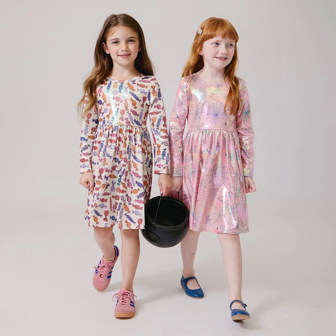 Girls Lame Steph Dress - Halloween Candy - Image 5