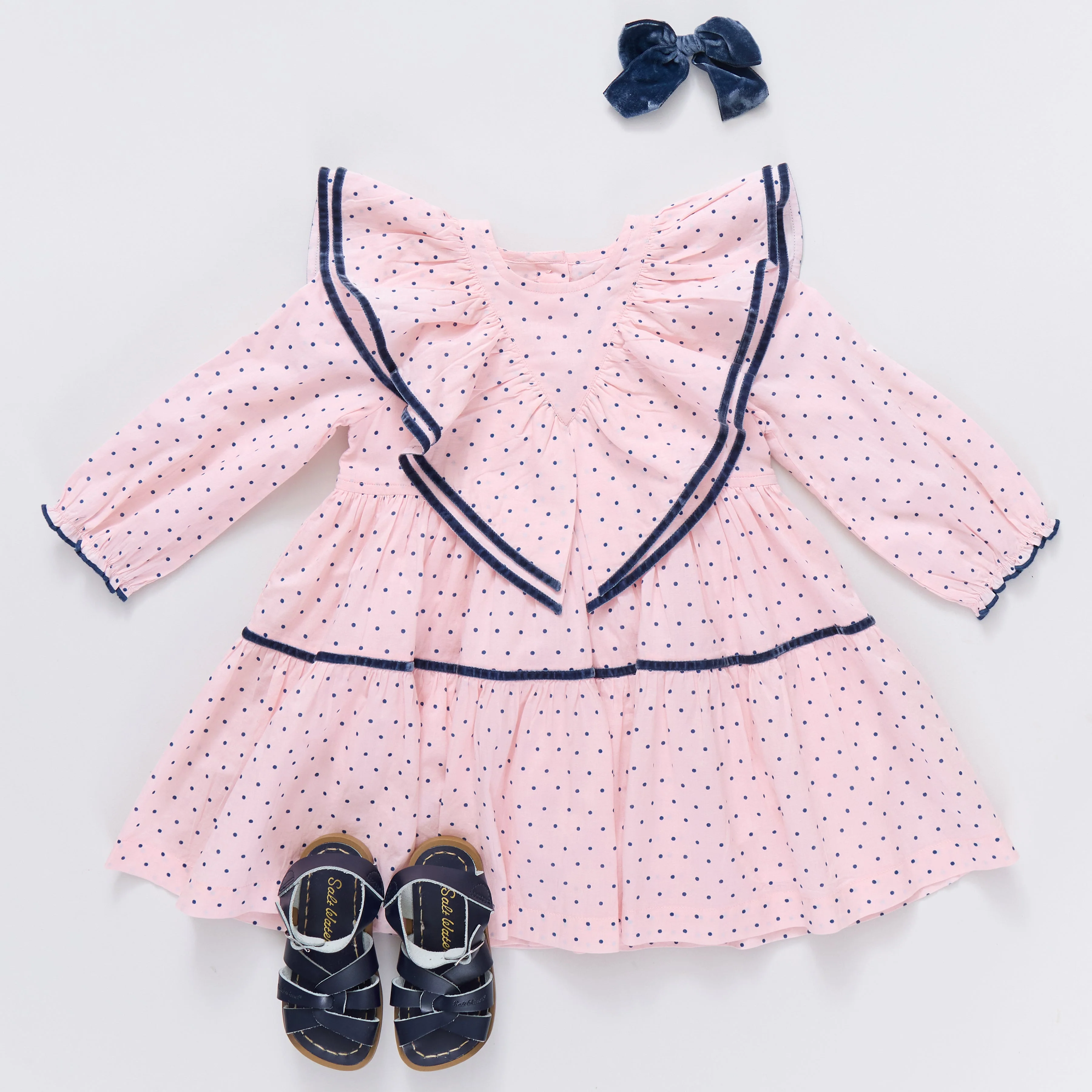 Girls Raphaela Dress - Strawberry Cream Polka Dot - Image 6