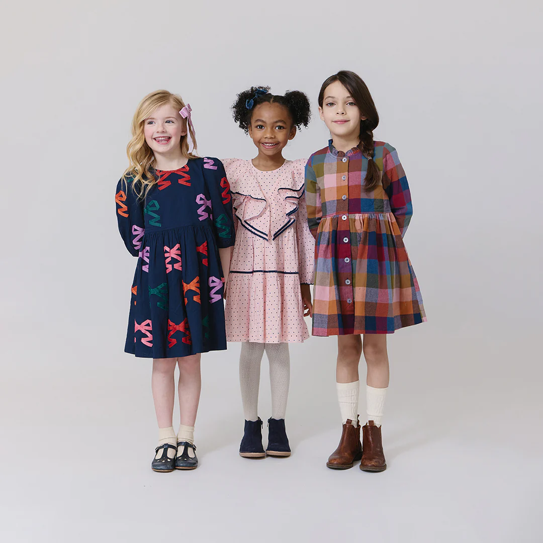 Girls Raphaela Dress - Strawberry Cream Polka Dot - Image 7