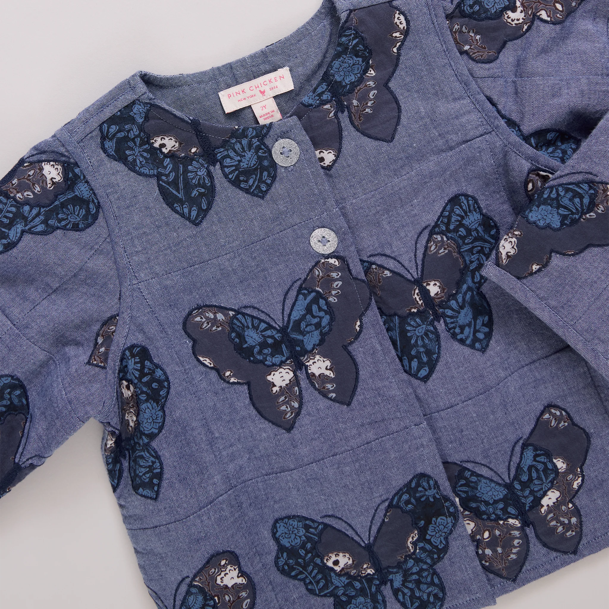 Girls Reversible Quilted Jacket - Quilted Butterfly - Image 3