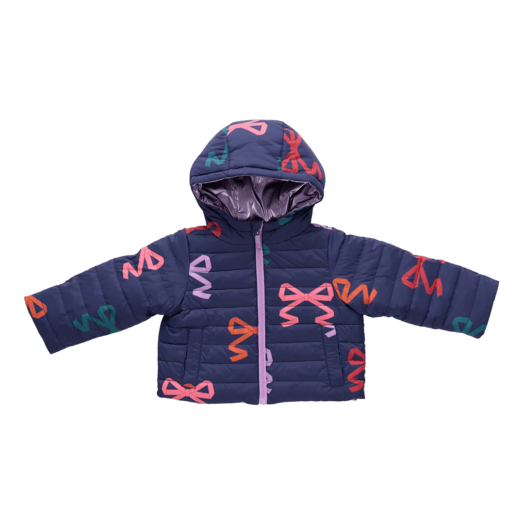 Girls Reversible Riley Jacket - Multi Bows