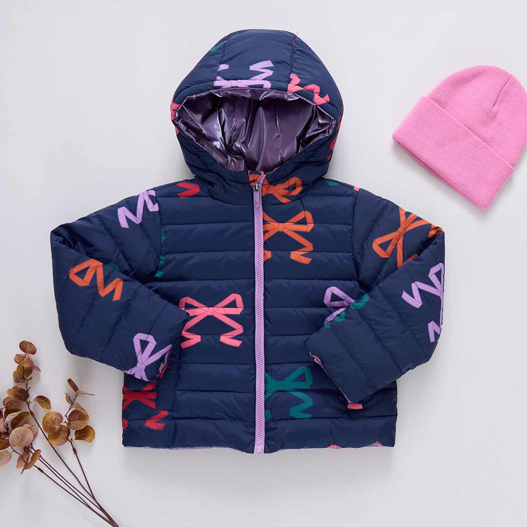 Girls Reversible Riley Jacket - Multi Bows - Image 3