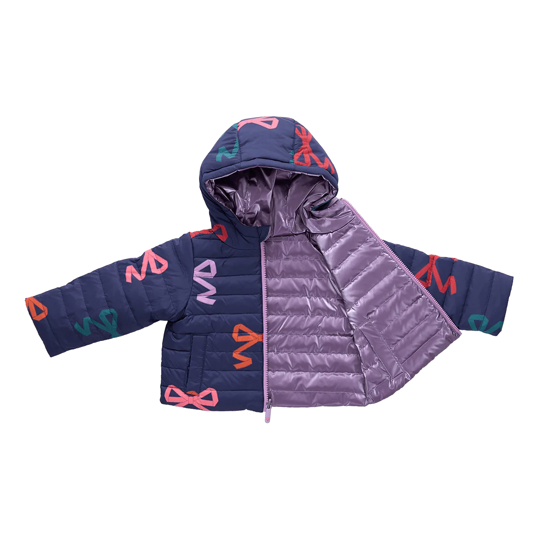 Girls Reversible Riley Jacket - Multi Bows - Image 5