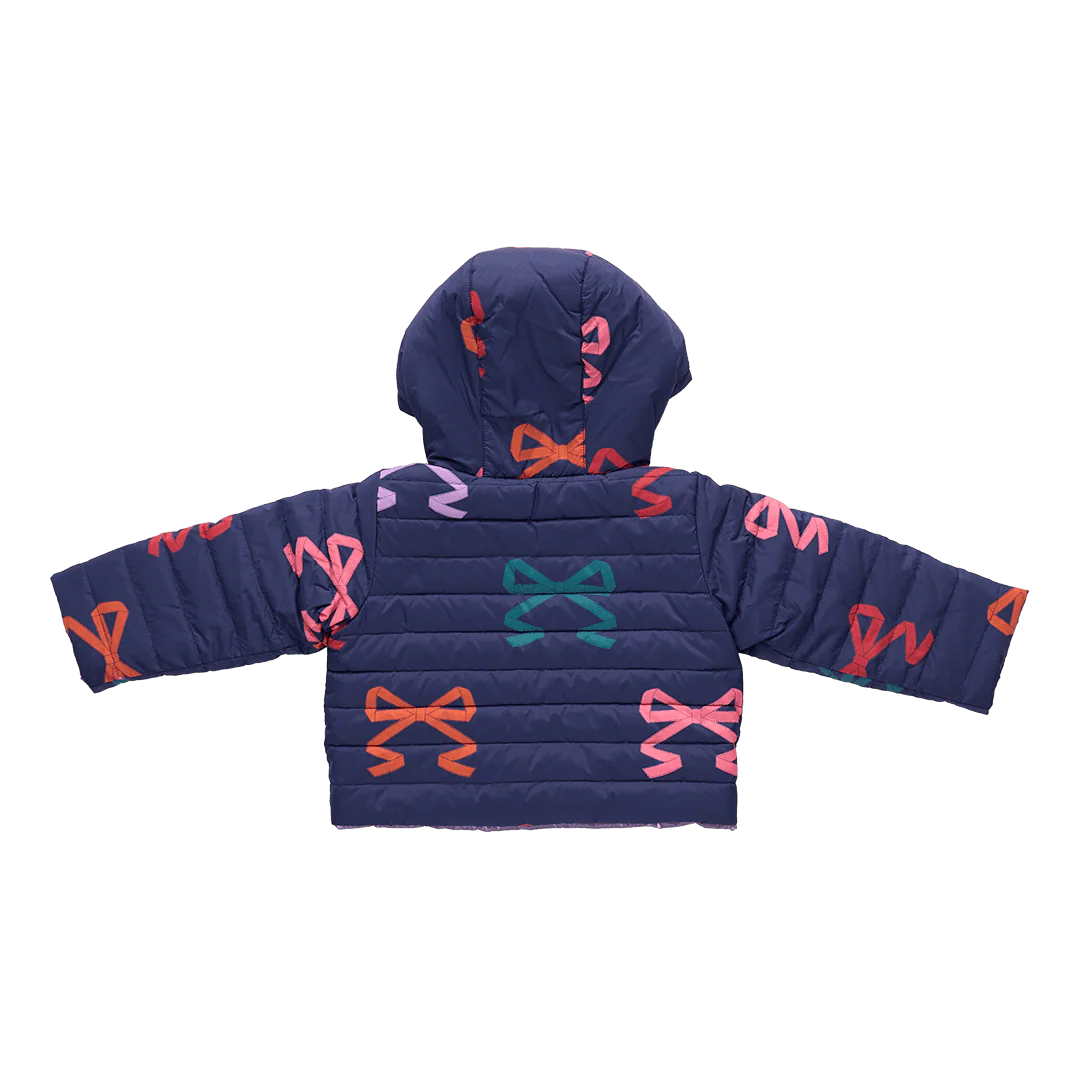 Girls Reversible Riley Jacket - Multi Bows - Image 6