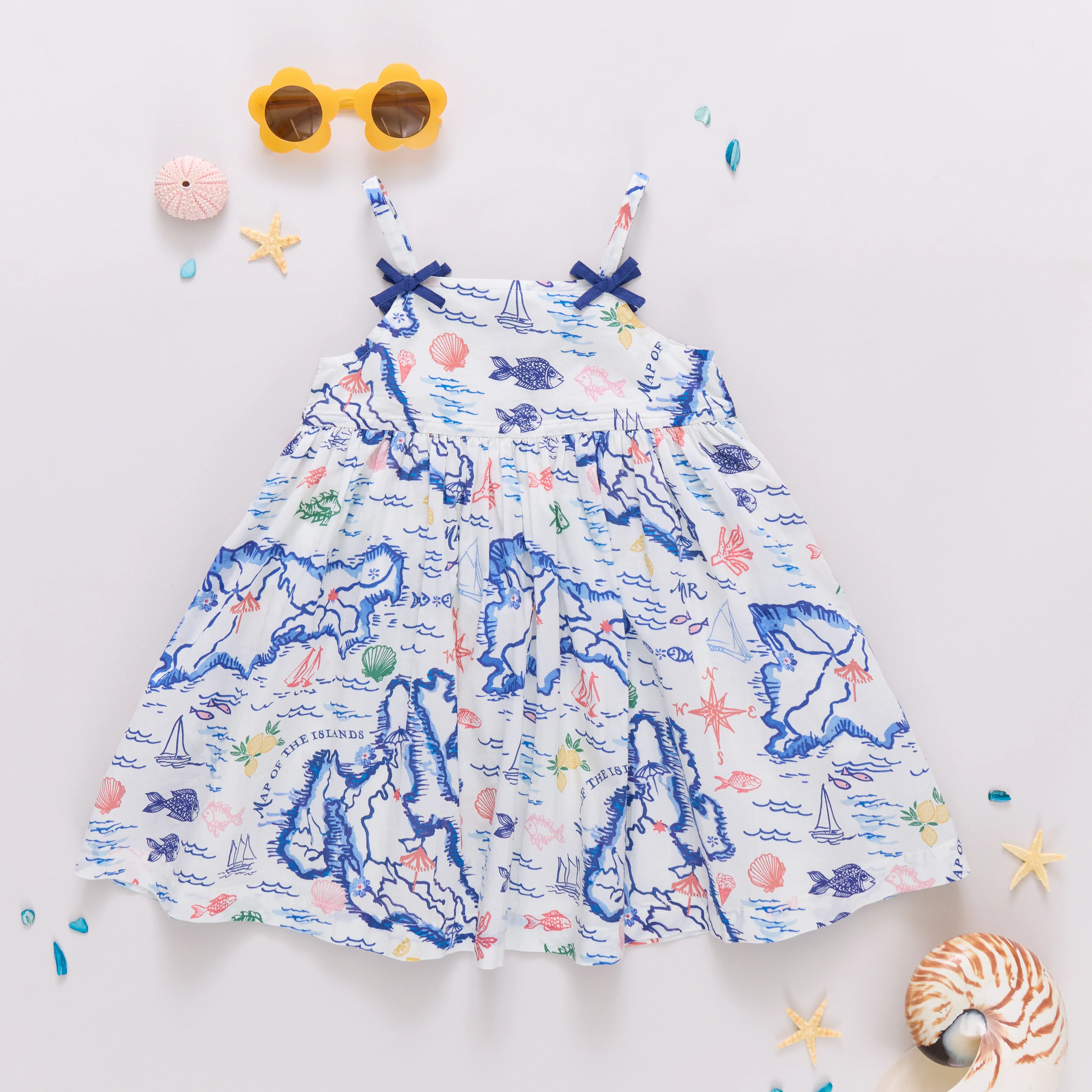 Girls Tia Dress - Island Map - Image 3