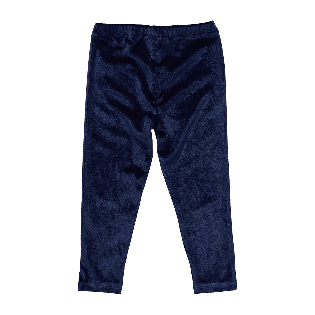 Girls Velour Legging - Navy - Image 5