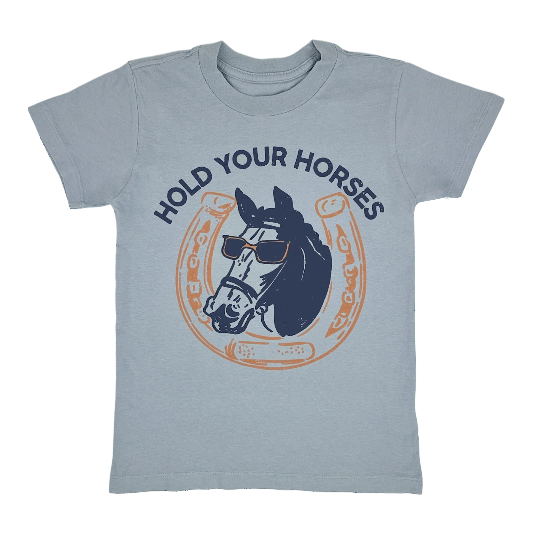 Hold Your Horses Tee - Stone Blue