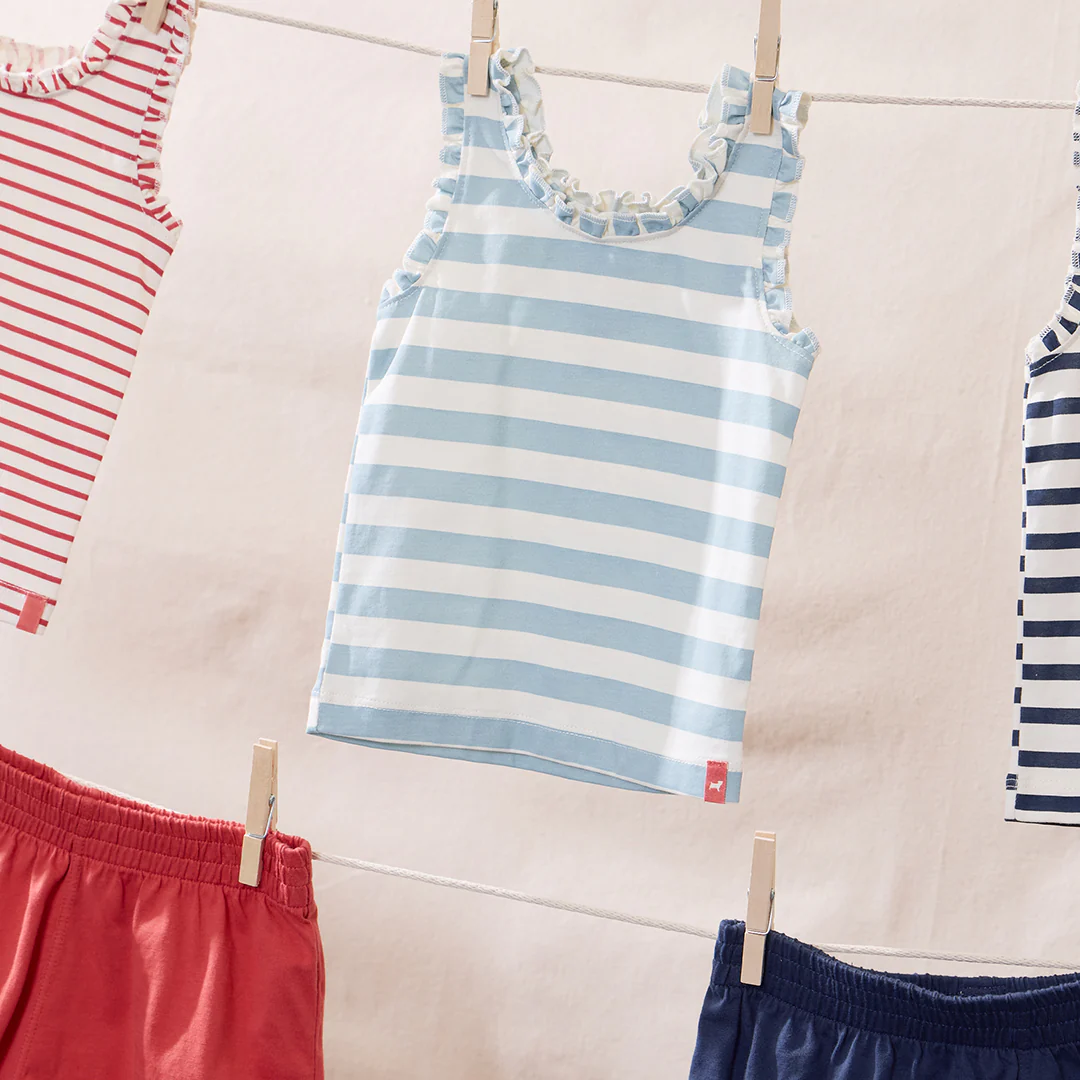 Joy Ruffle Tank - Navy Stripe - Image 5