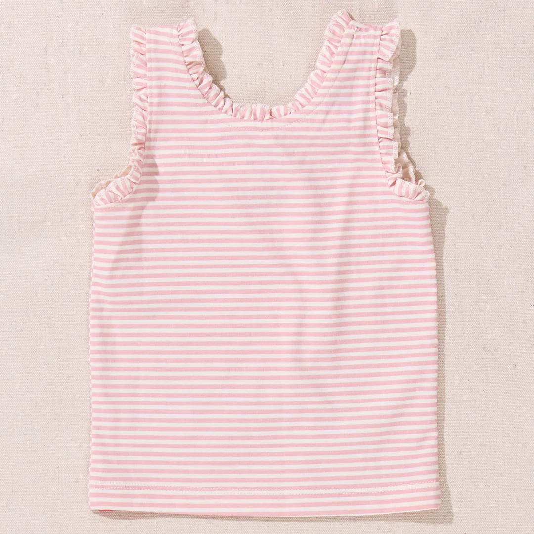 Joy Ruffle Tank - Pink Stripe - Image 6