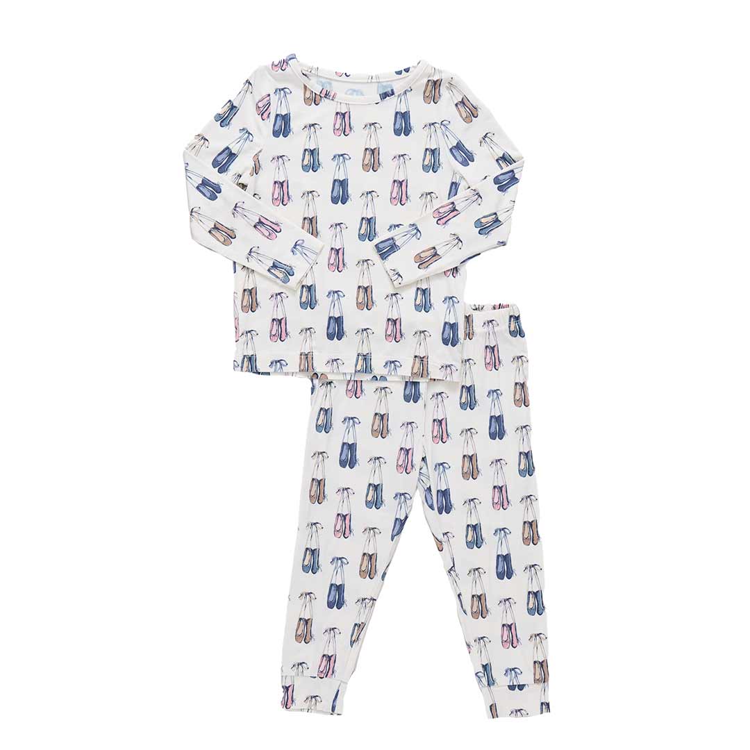 Kids Bamboo PJ Set - Ballet Slippers